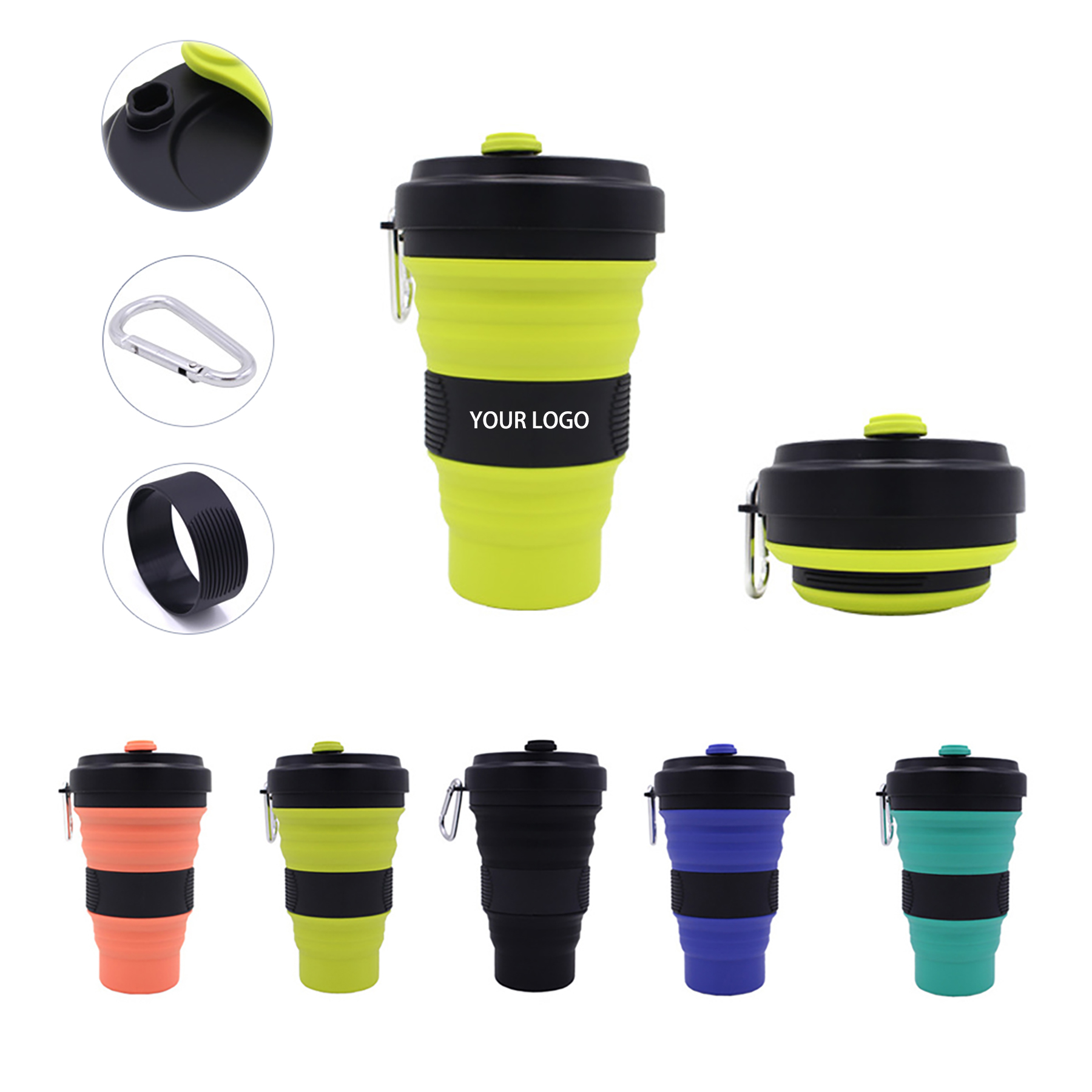550ml Folding Silicone Cup Mugs 1