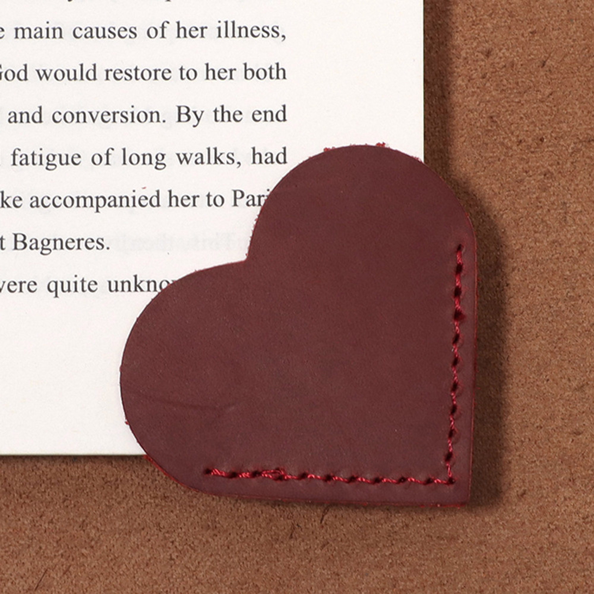 Genuine Leather Heart Shaped Bookmark 3