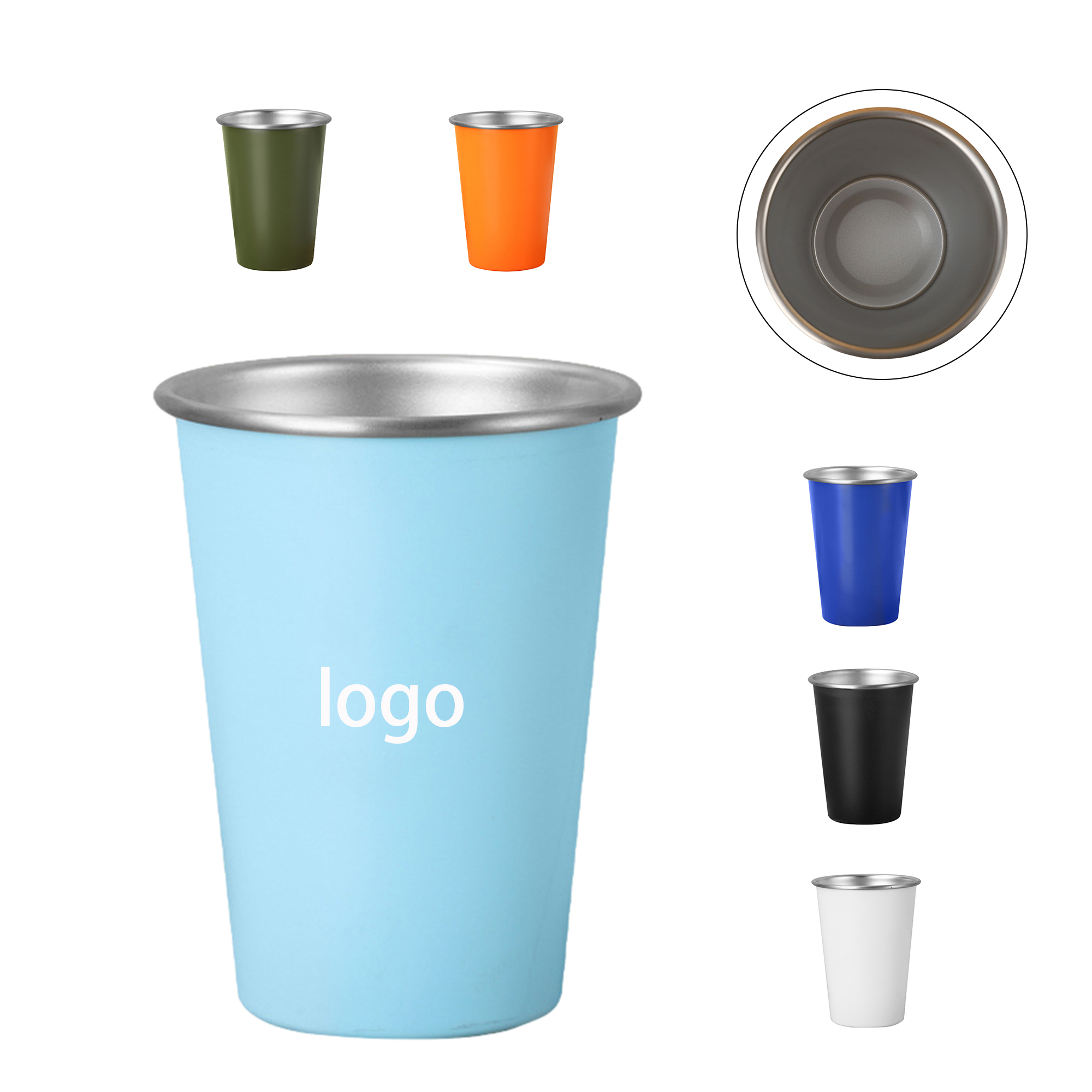 Stainless Steel Single Walled Beer Cup 16oz 1