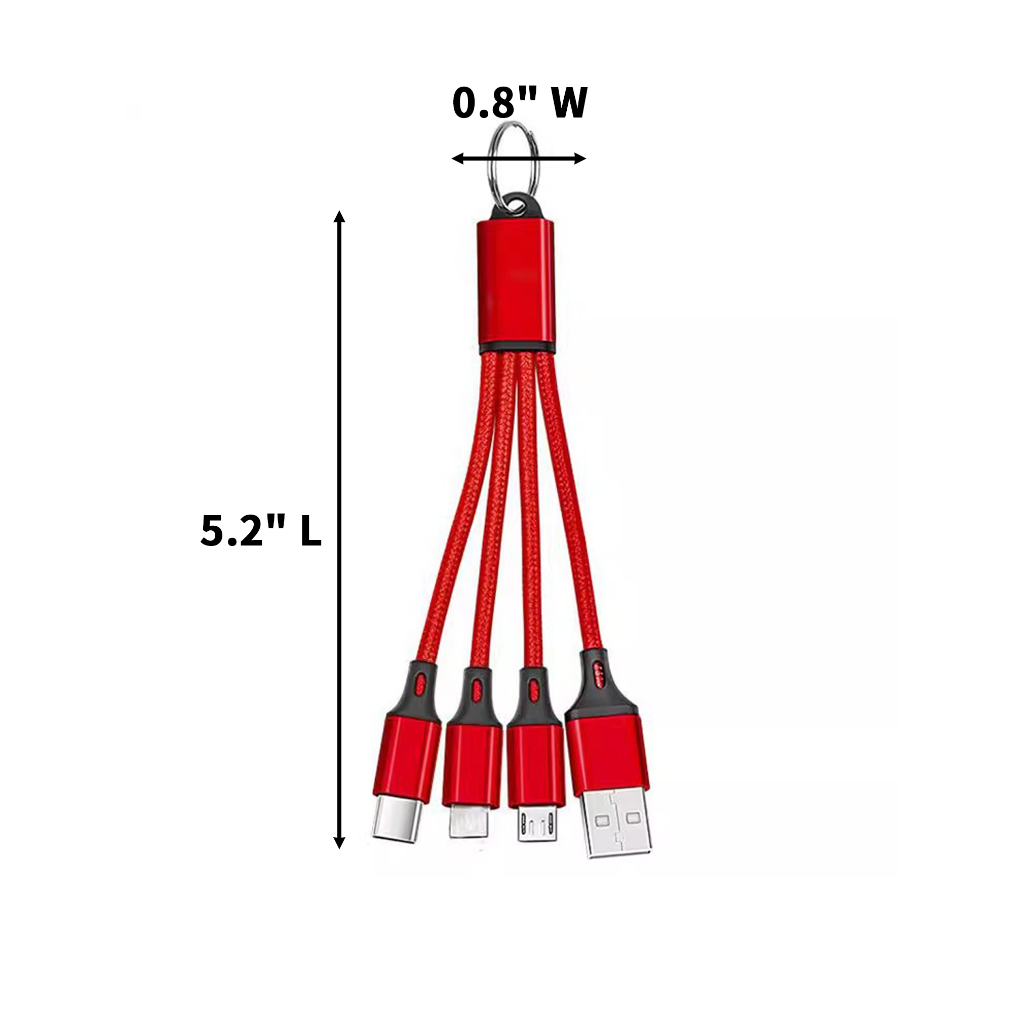 Keyring Compact Charging Cable 5.2" Length Travel Connector 2