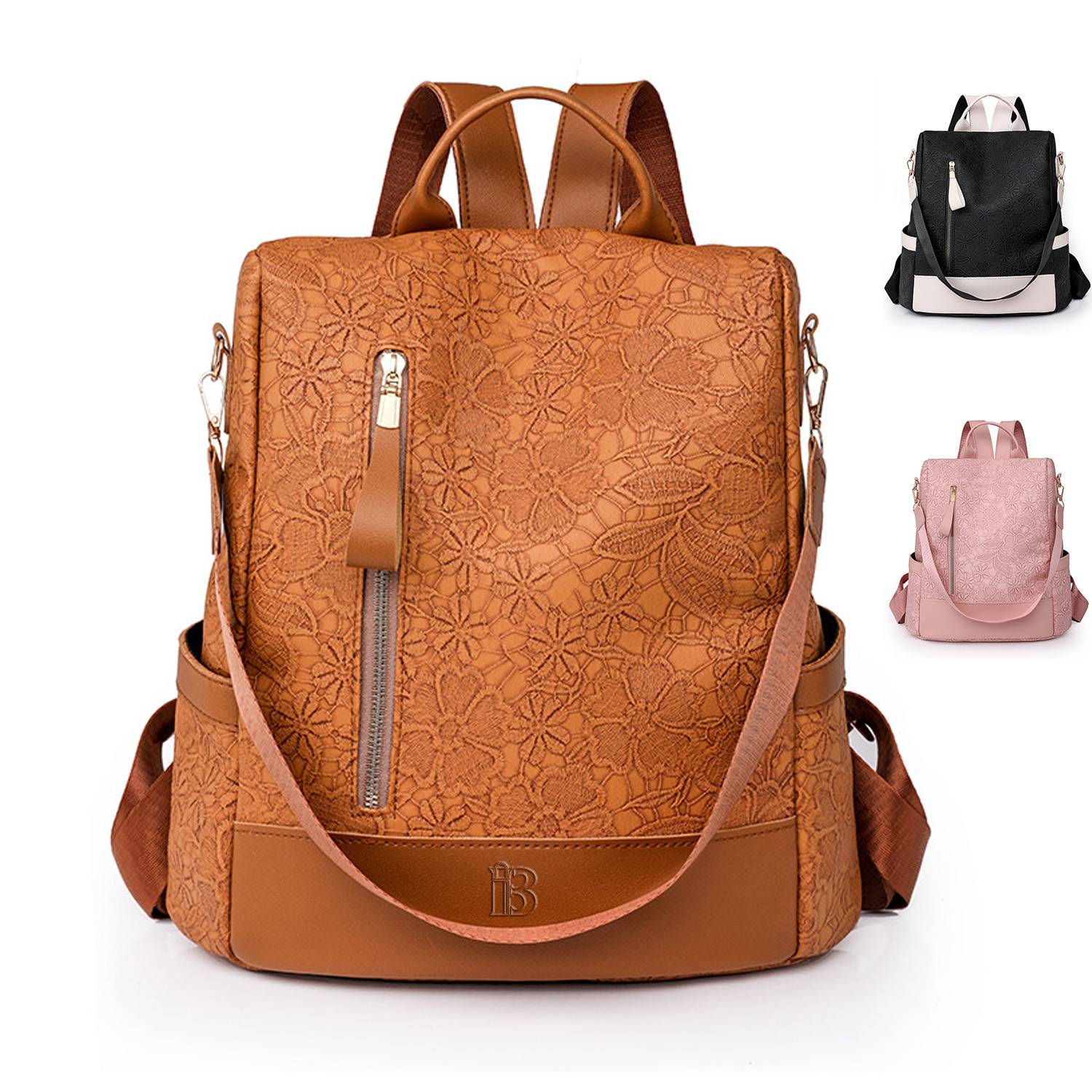 PU Leather Leisure Retro Outdoor Travel Backpack 8