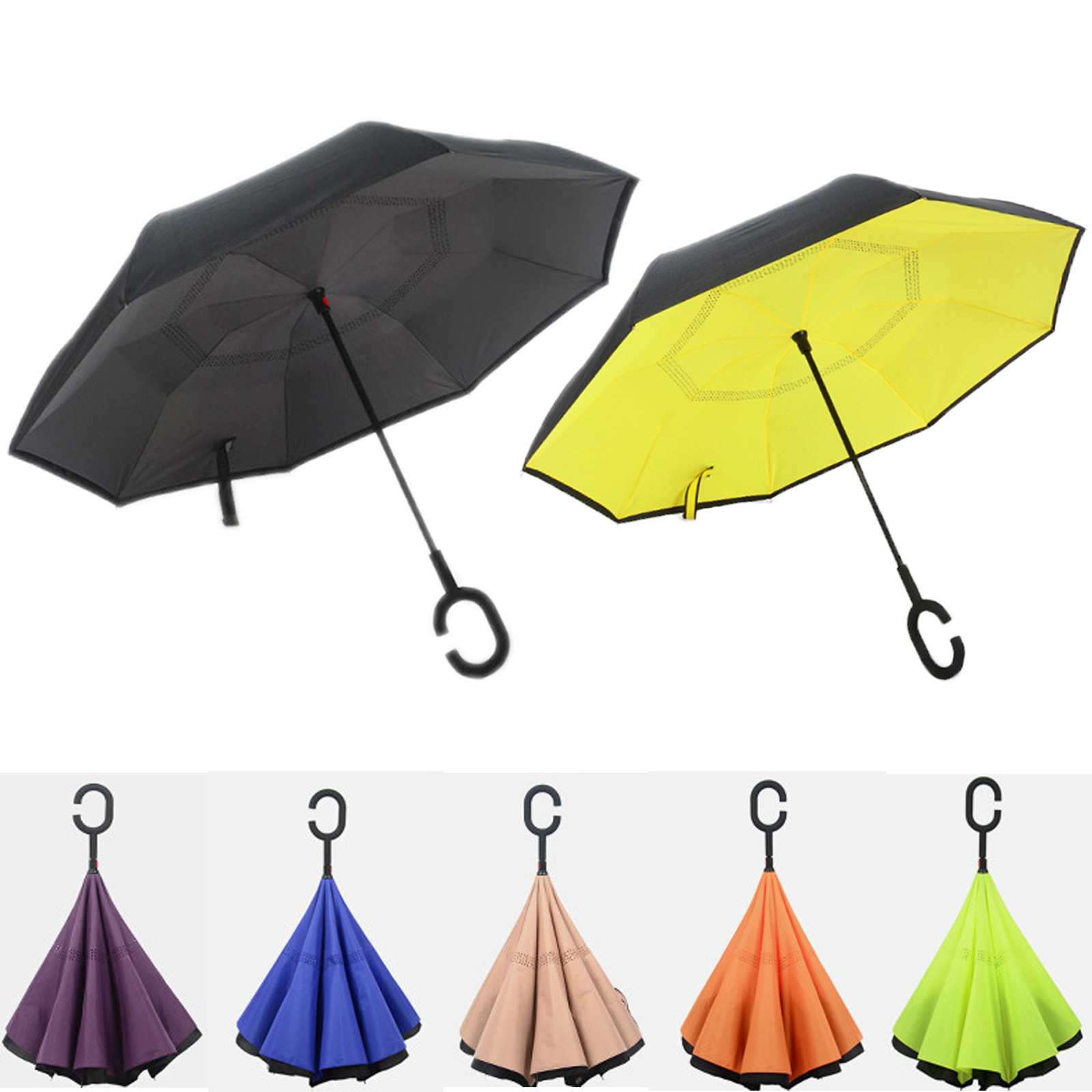  Windproof Inverted Reverse Umbrella