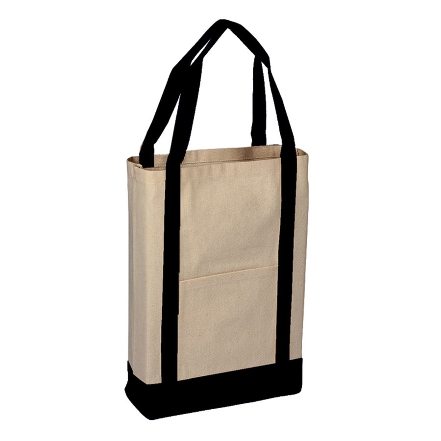Heavy Duty 18 oz Cotton Canvas Tote Bag - 17"W x 13"H x 5"D 2