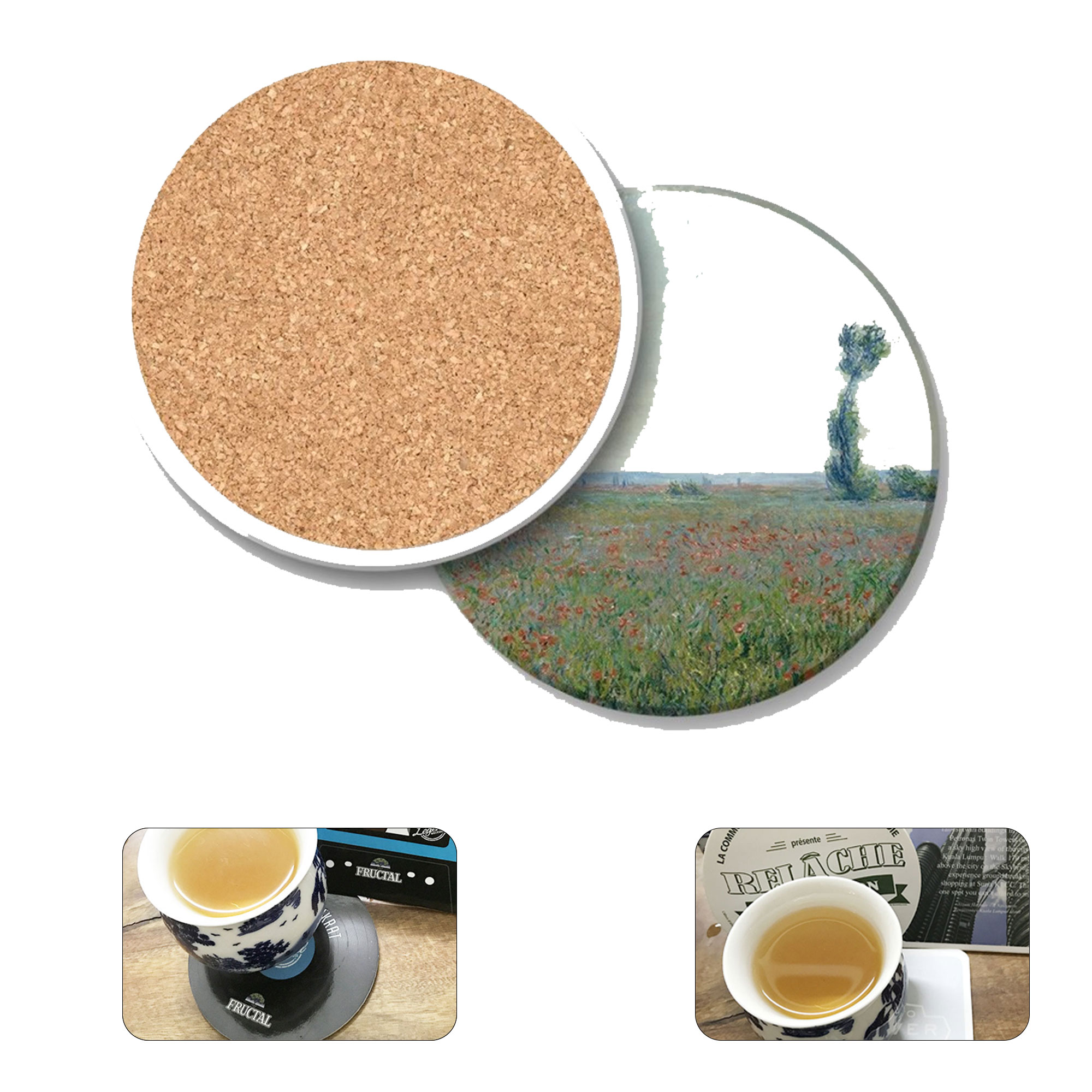Round Custom Patterned Ceramic Cup Coaster 2