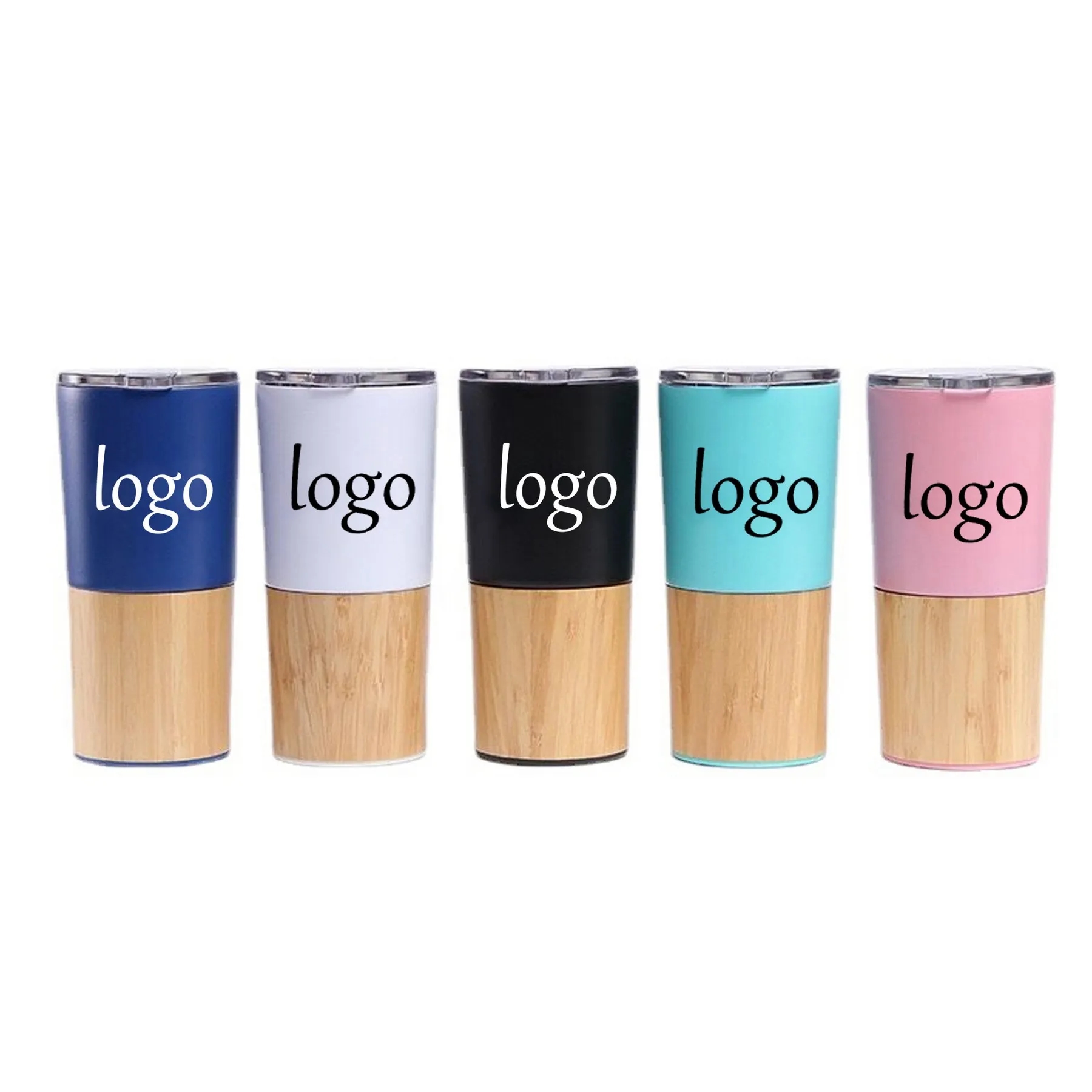 20 Oz Stainless Steel Bamboo Cover Travel Cup 9
