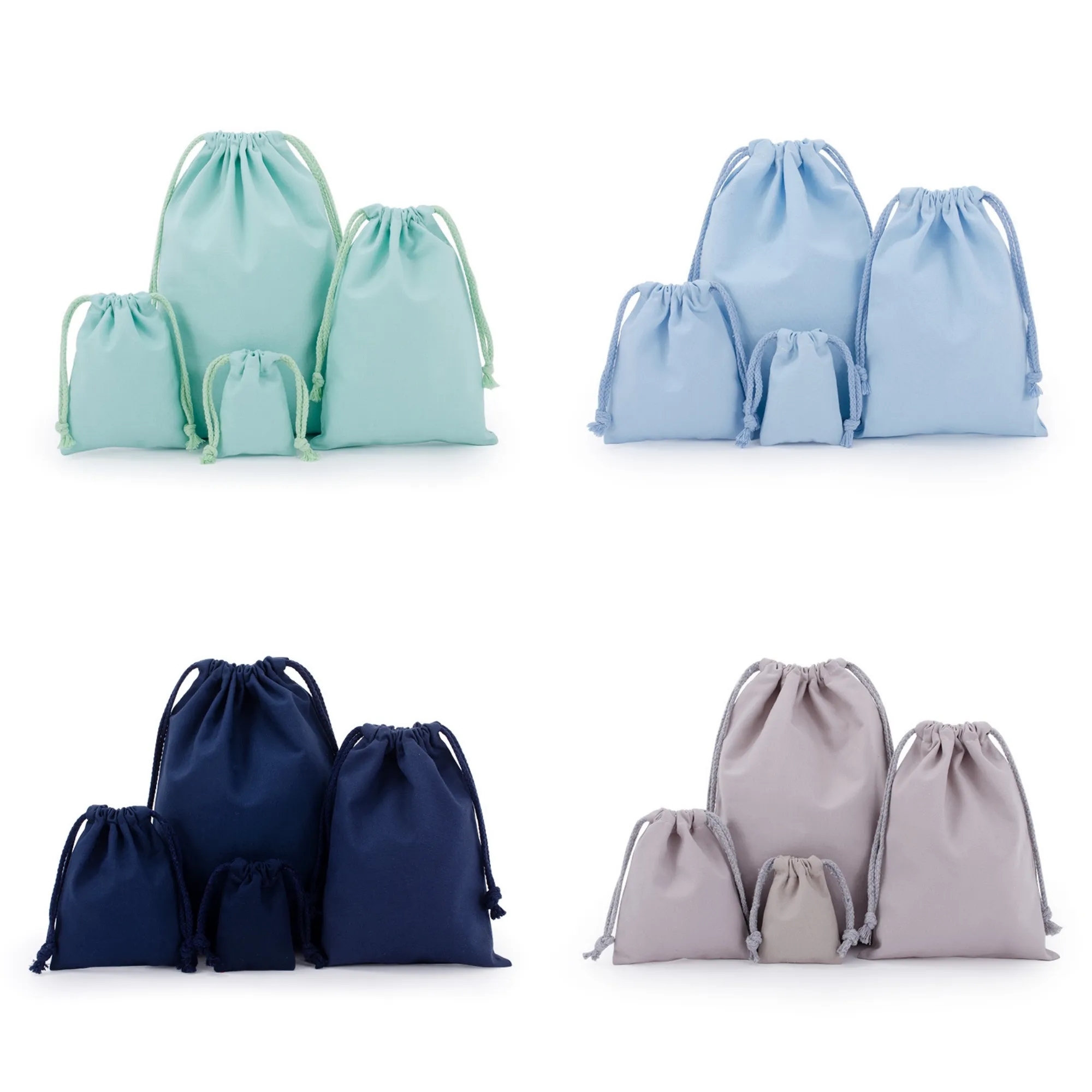9.8"x7.1" Drawstring Cotton Muslin Gift Bag Full Color 2