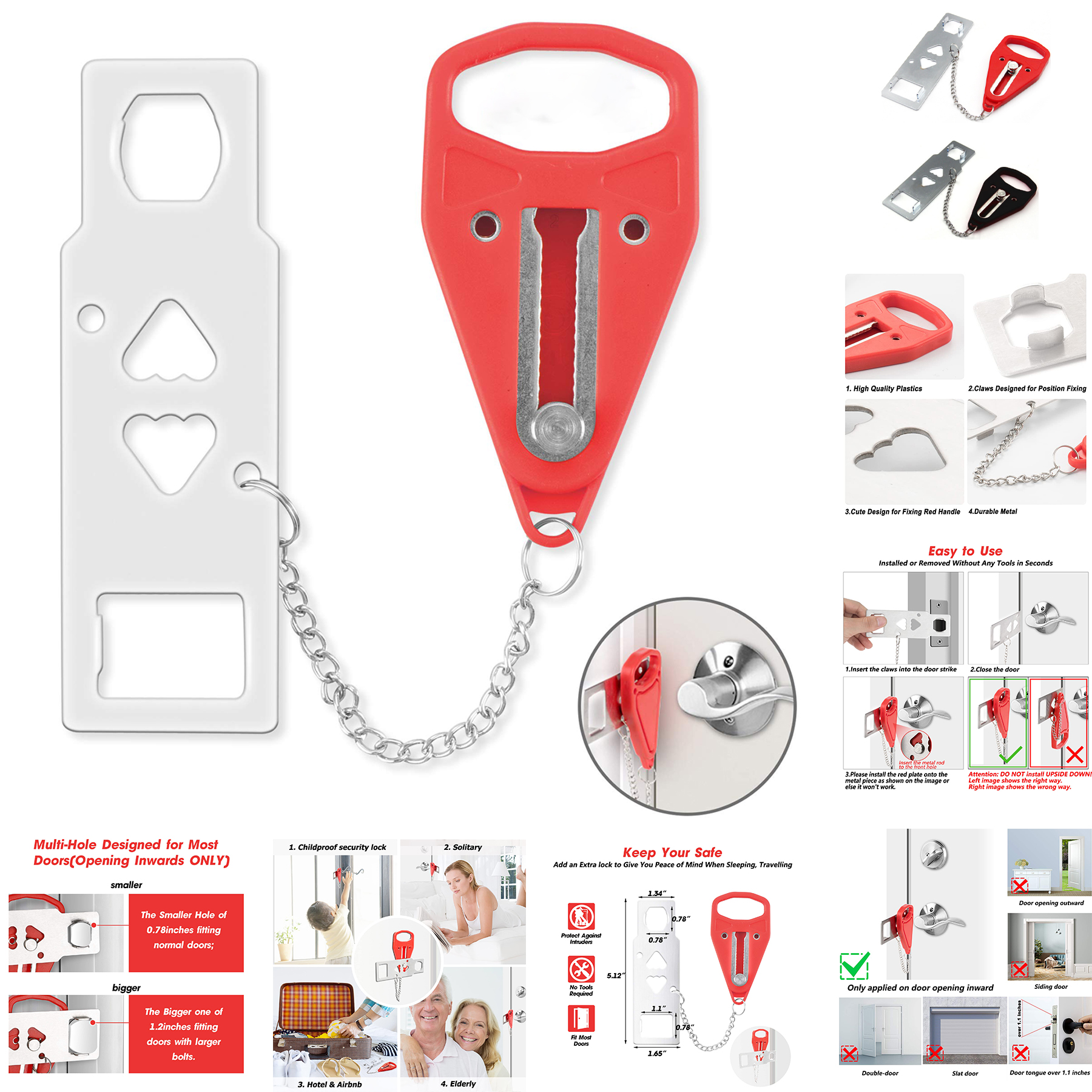 Home Security Travel Lockdown Locker Locks 2