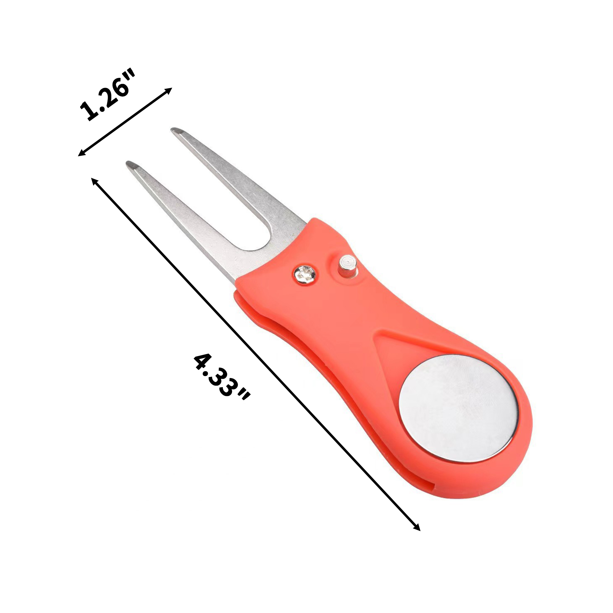 Folding Golf Divot Repair Tool With Ball Mark 4.33" x 1.26" 6