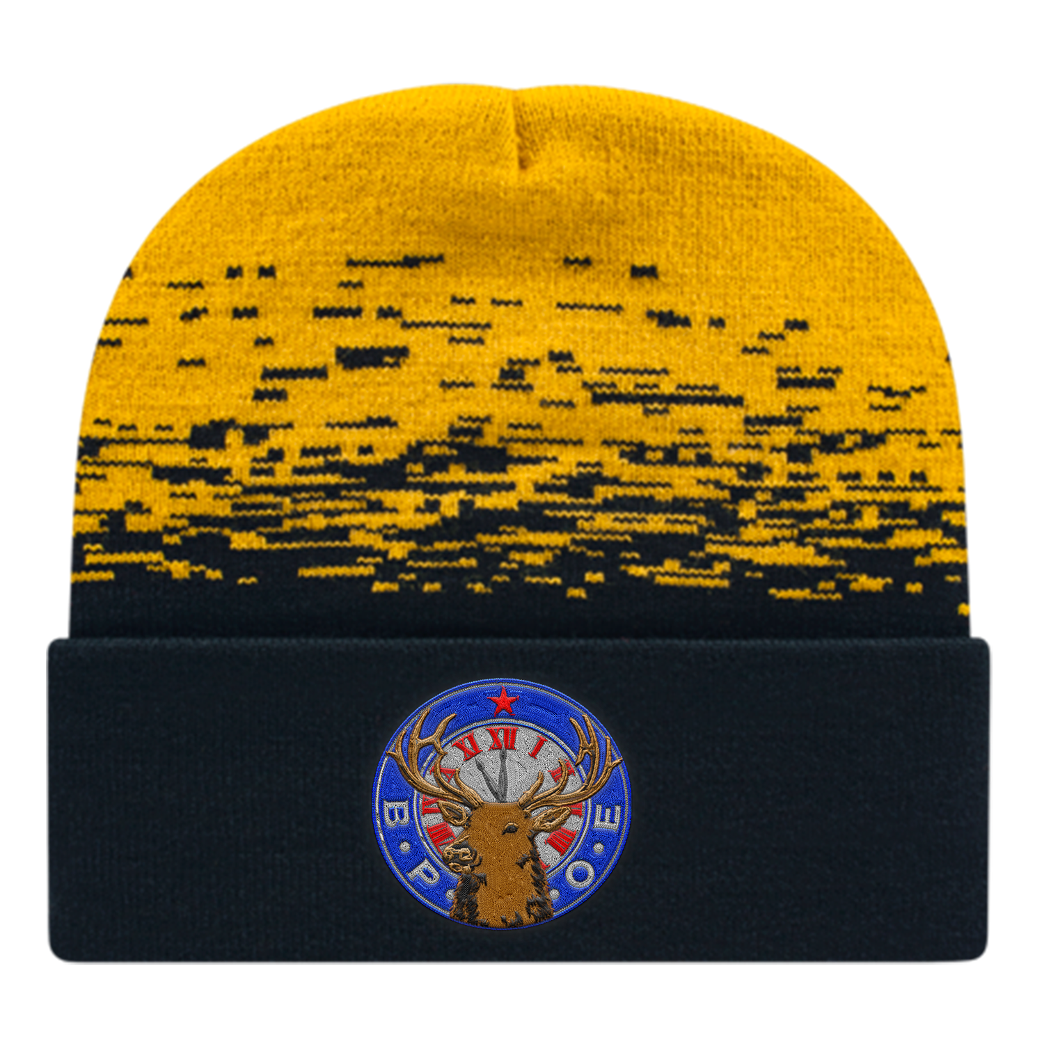 C A Static Pattern Knit Cap With Cuff 26