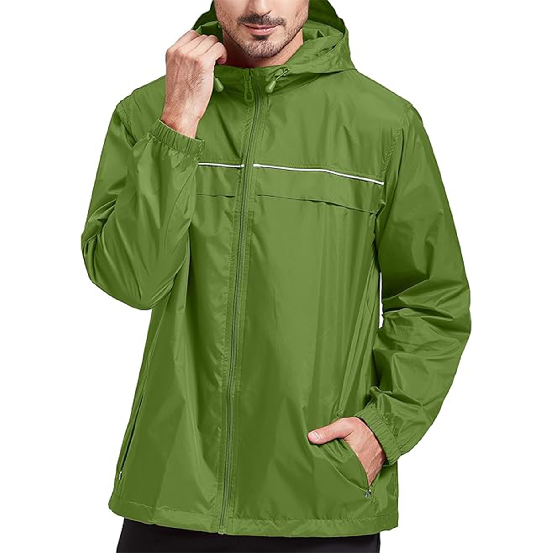 Men Lightweight Hooded Rain Jacket 6
