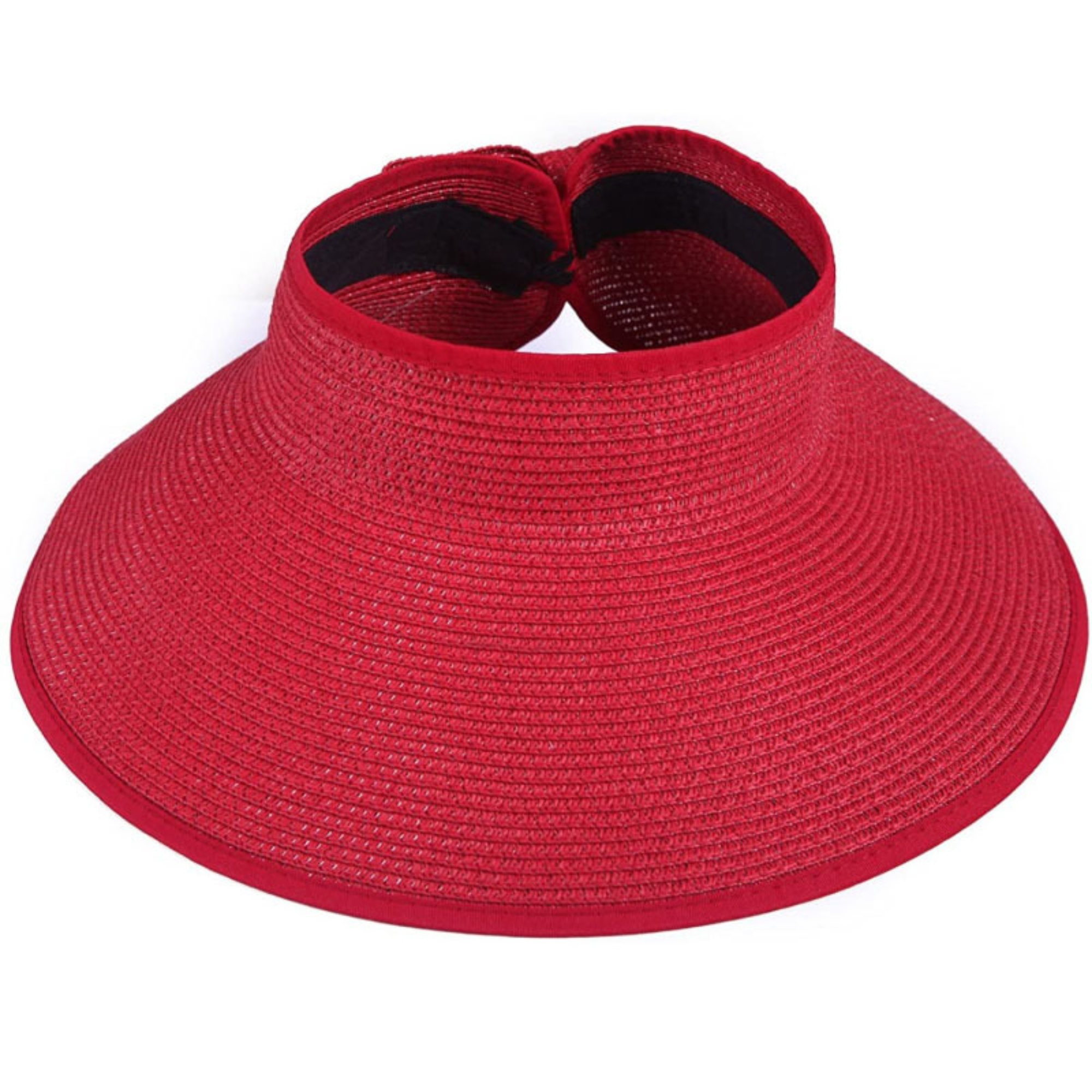 Woven Straw Rollable Visor Wide Brim UV - Blocking Hat 9