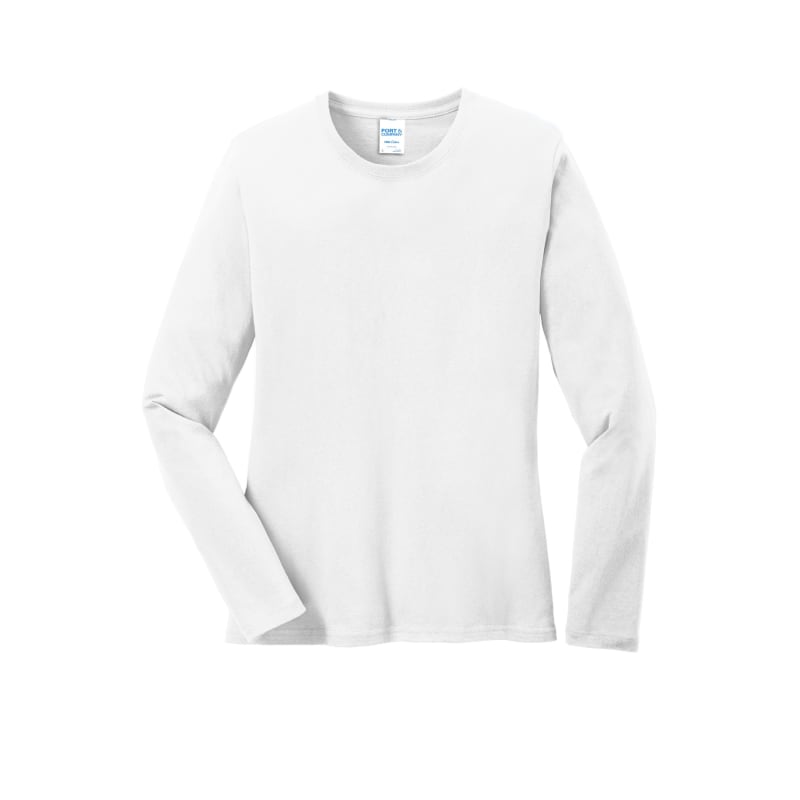 Port & Company Women's Long Sleeve Core Cotton Tee. 56