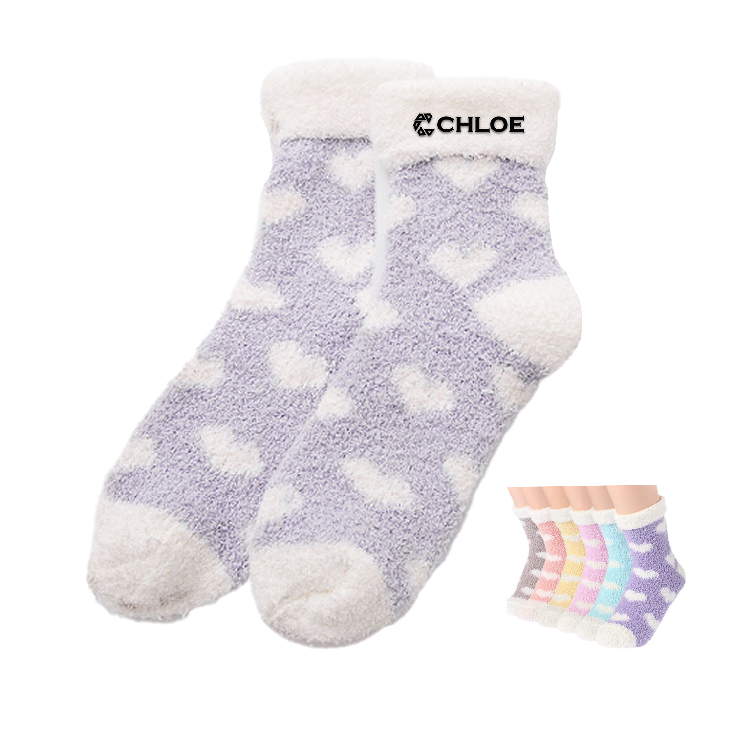 Coral Velvet Love Flanged Flat Socks For Women 2