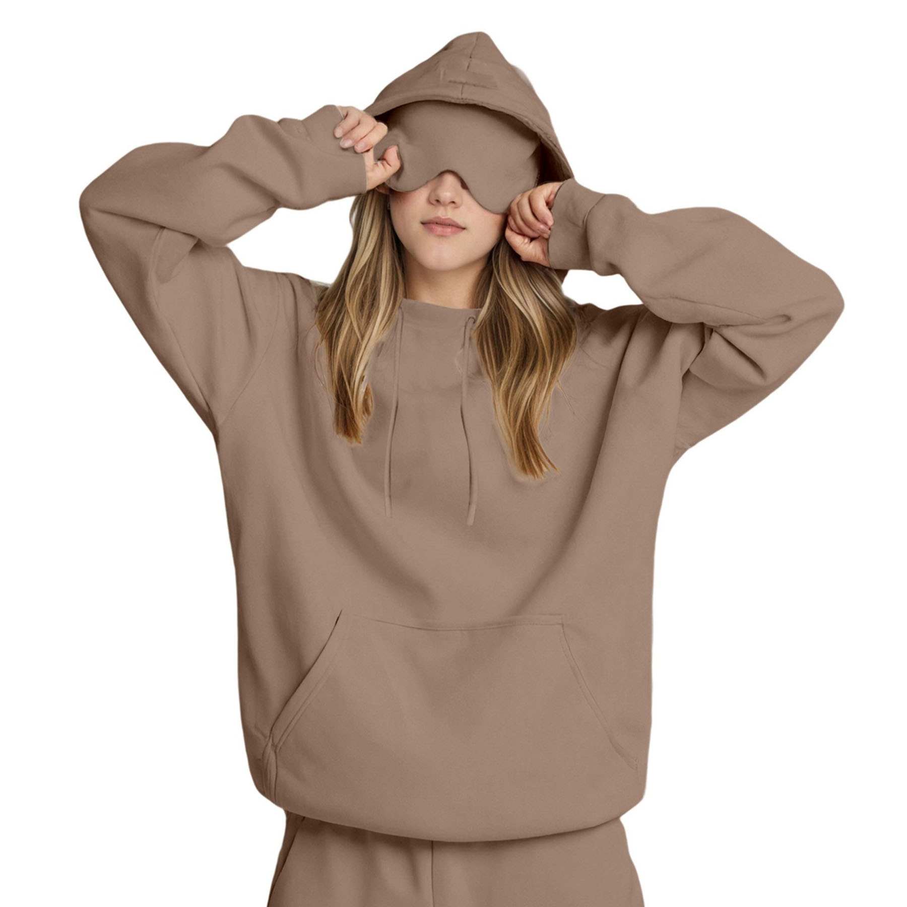 Womens Hoodie with Eye Mask 4