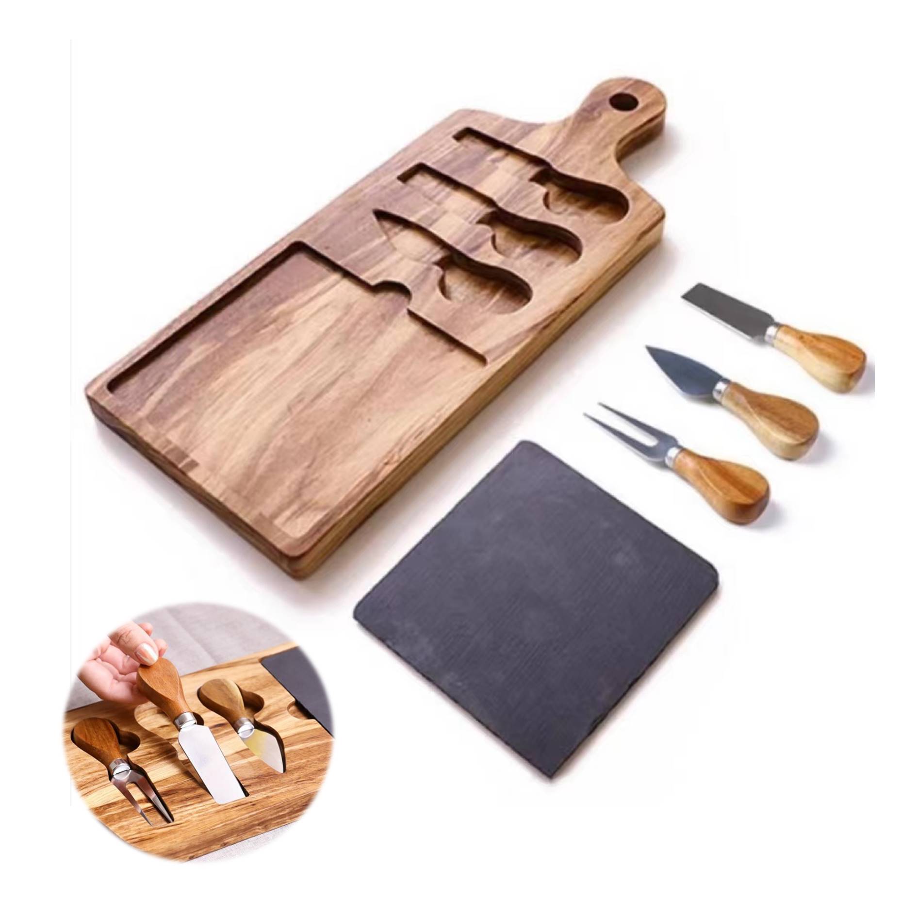 Slate Cheese Charcuterie Board Set 3