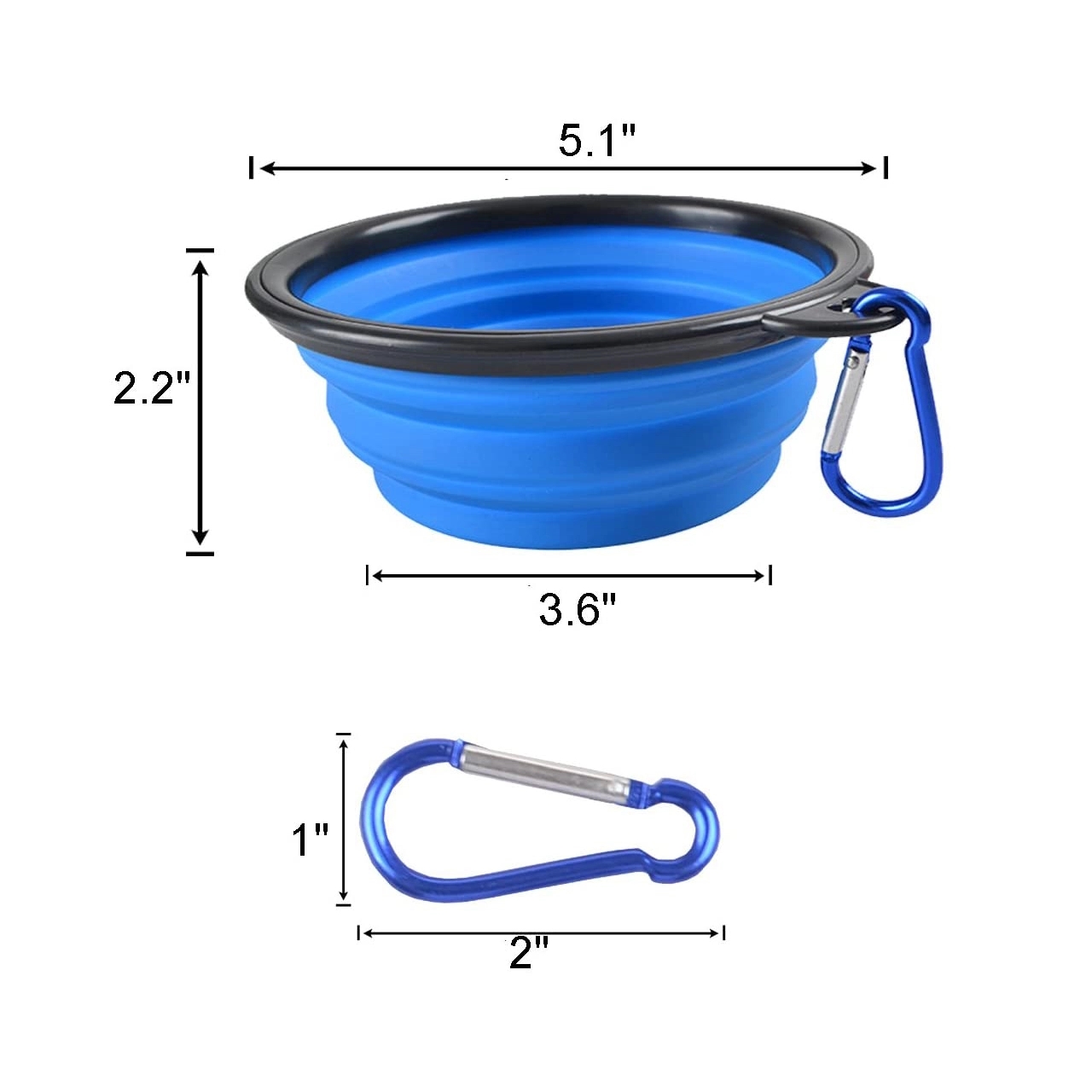 Portable Foldable Dog Bowl With Carabiner Clip 5