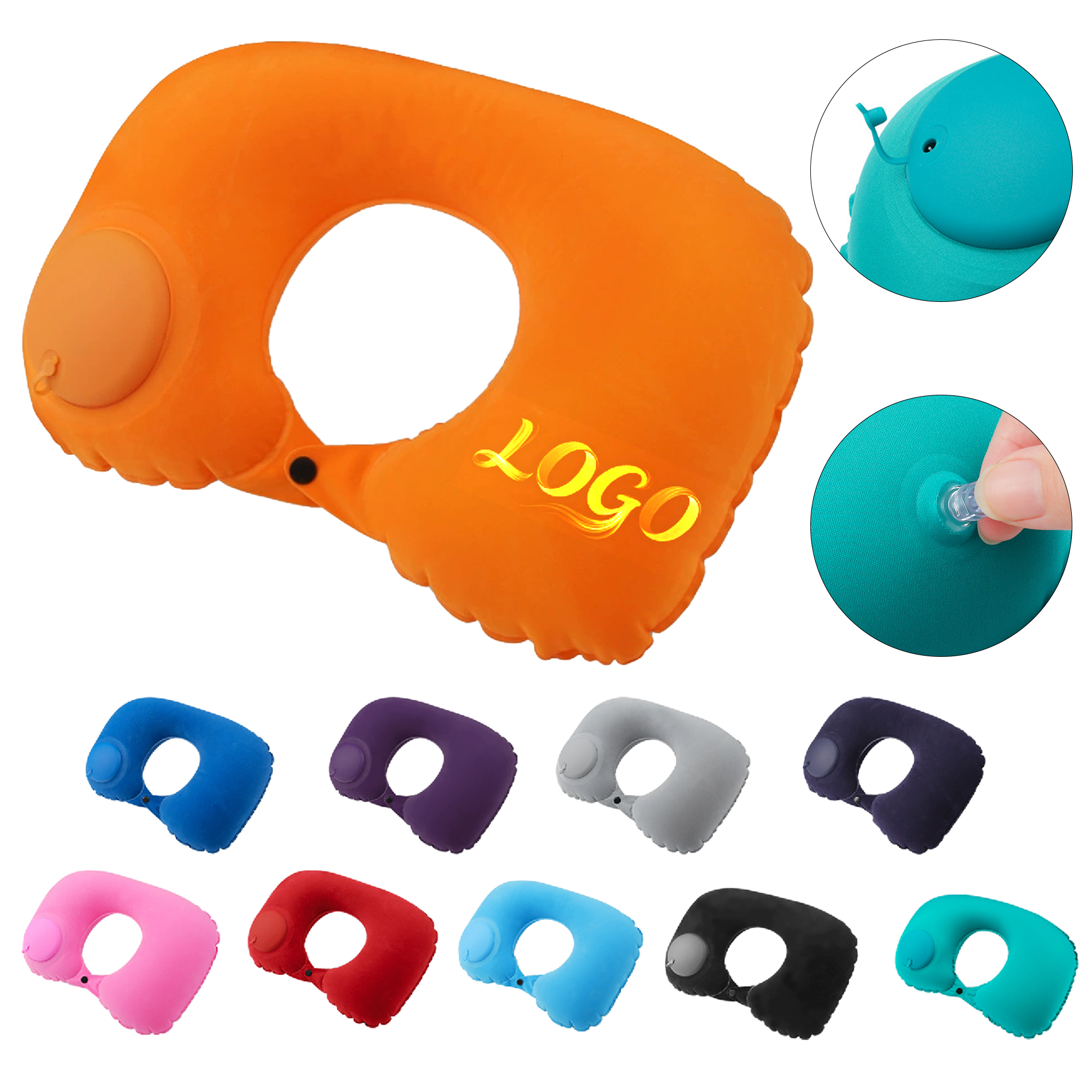 Press Activated Self Inflating U Shaped Neck Pillow 3
