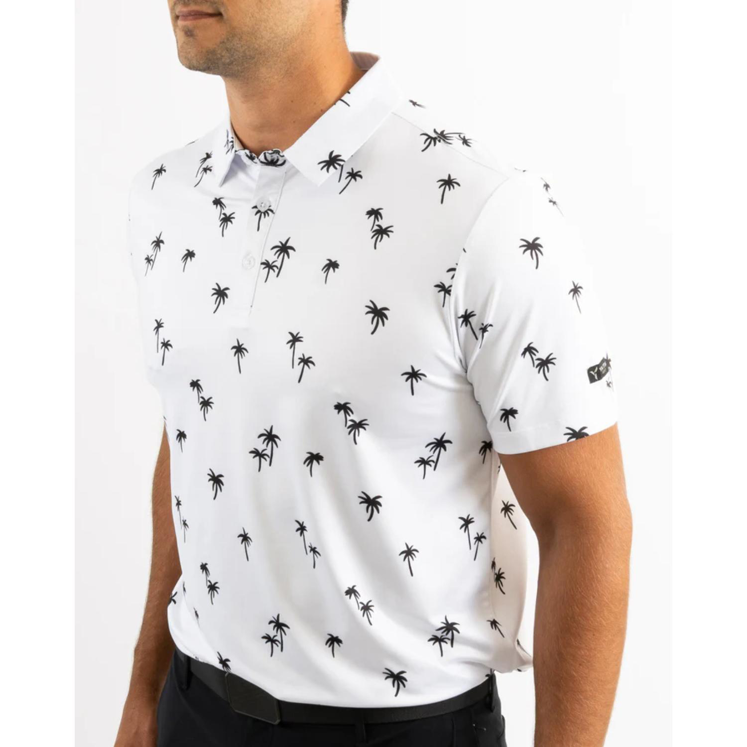 YATTA Golf® - Palm Noir men's Wrinkle resistant Golf Polo Shirts 4
