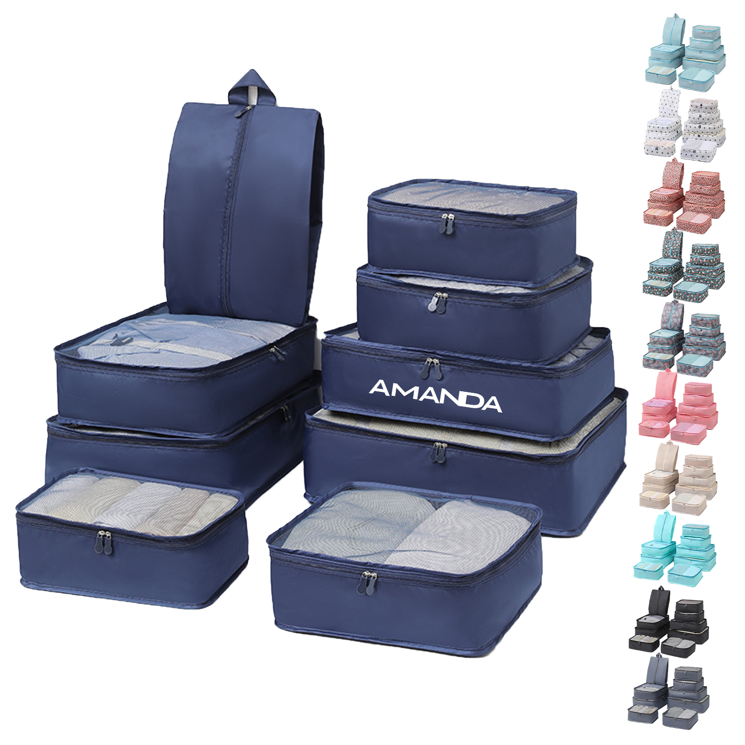 9-Piece Set Travel Storage Packing Cubes Luggage Organizers 31