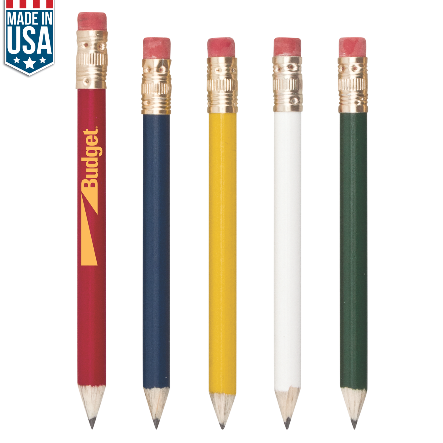 Round Wooden Golf Pencil With Eraser 7
