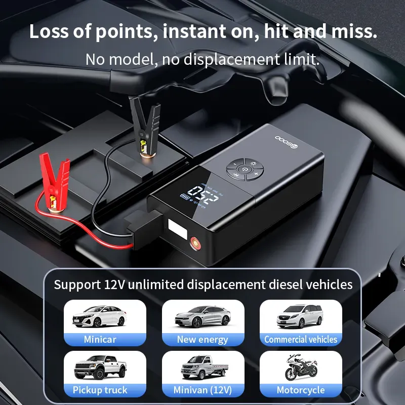 Multifunctional Vehicle Starting Power Supply with Air Pump 8