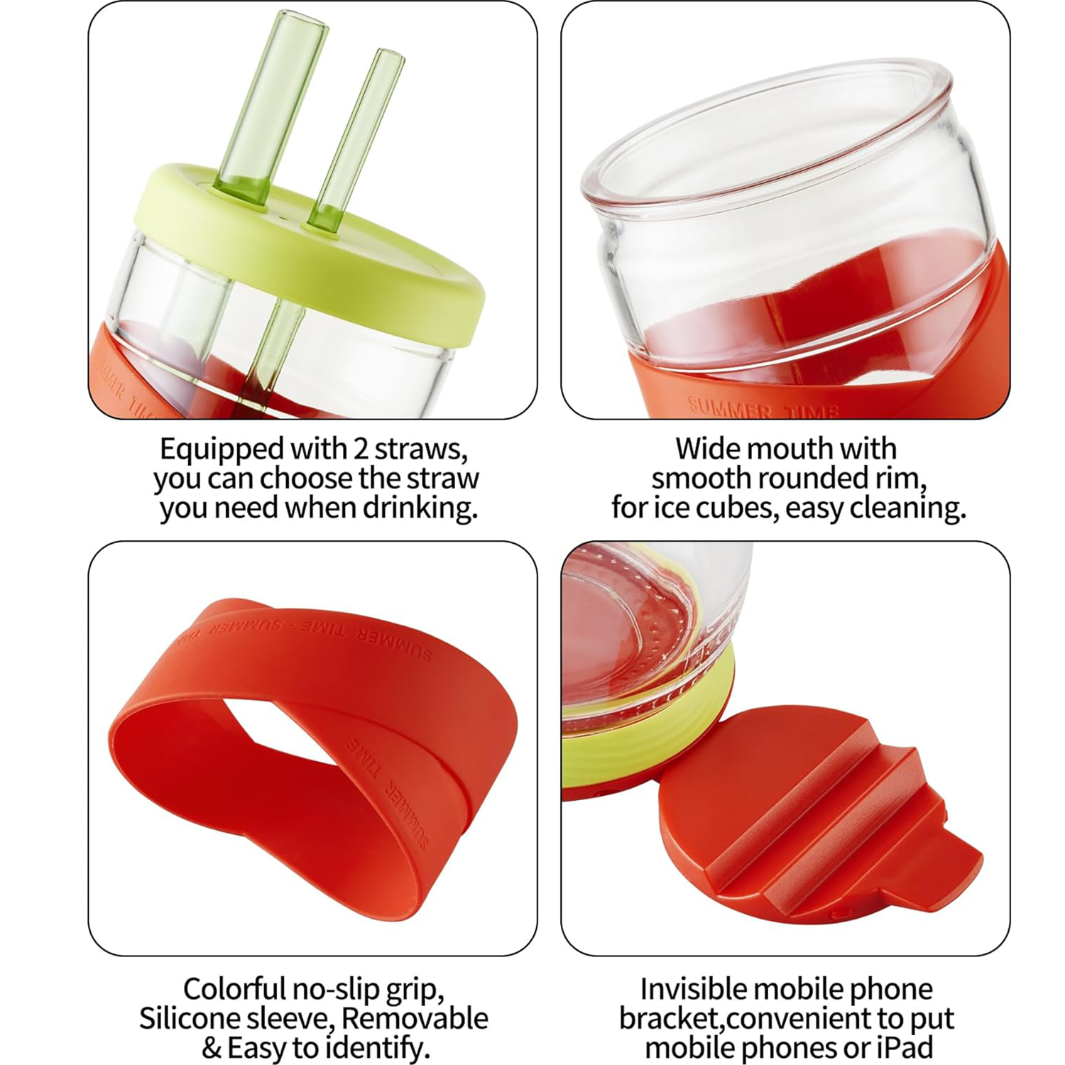 22Oz Glass Tumbler With Straw And Lid 4