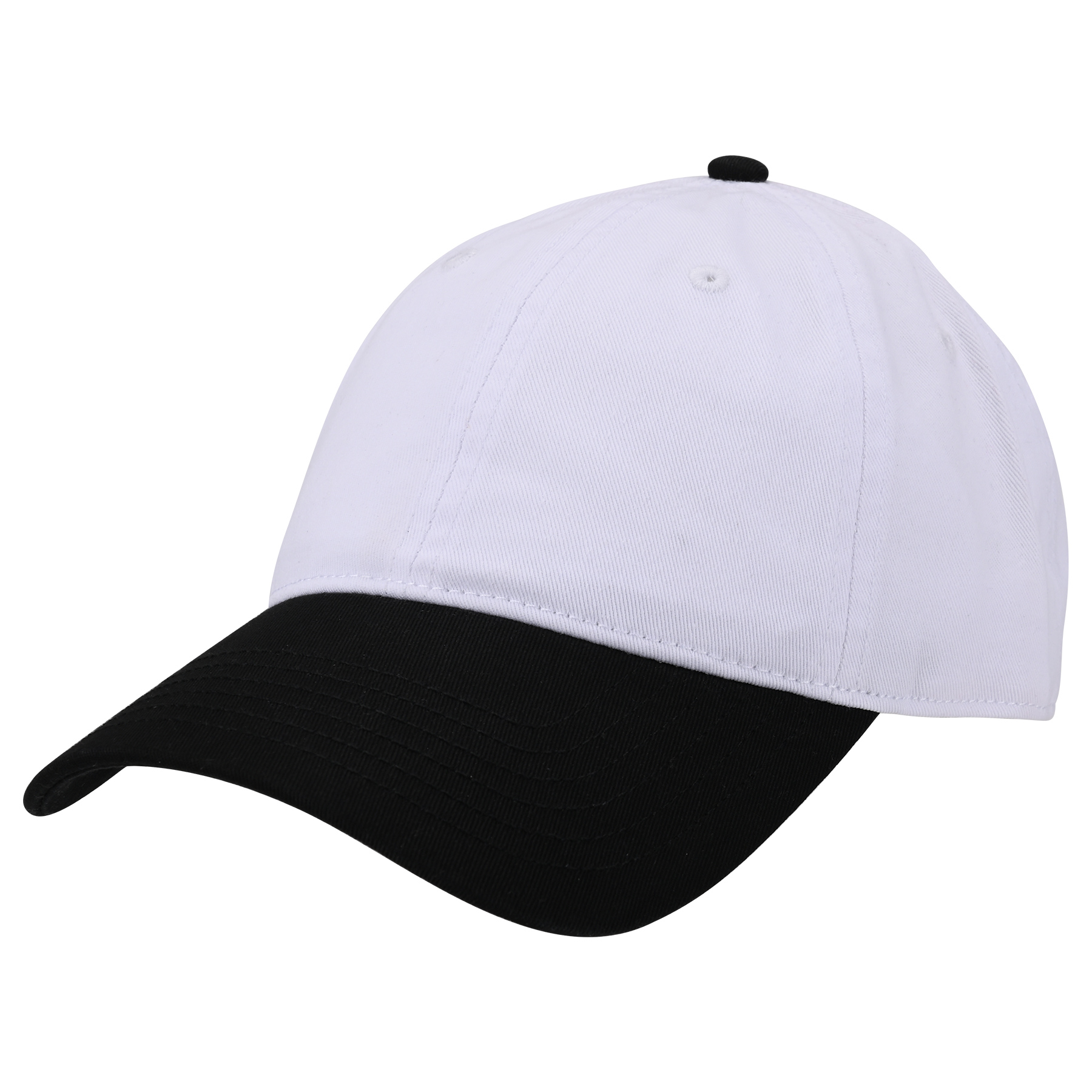 6-Panel Twill Cotton Two Tone Curved Brim Baseball Cap 15