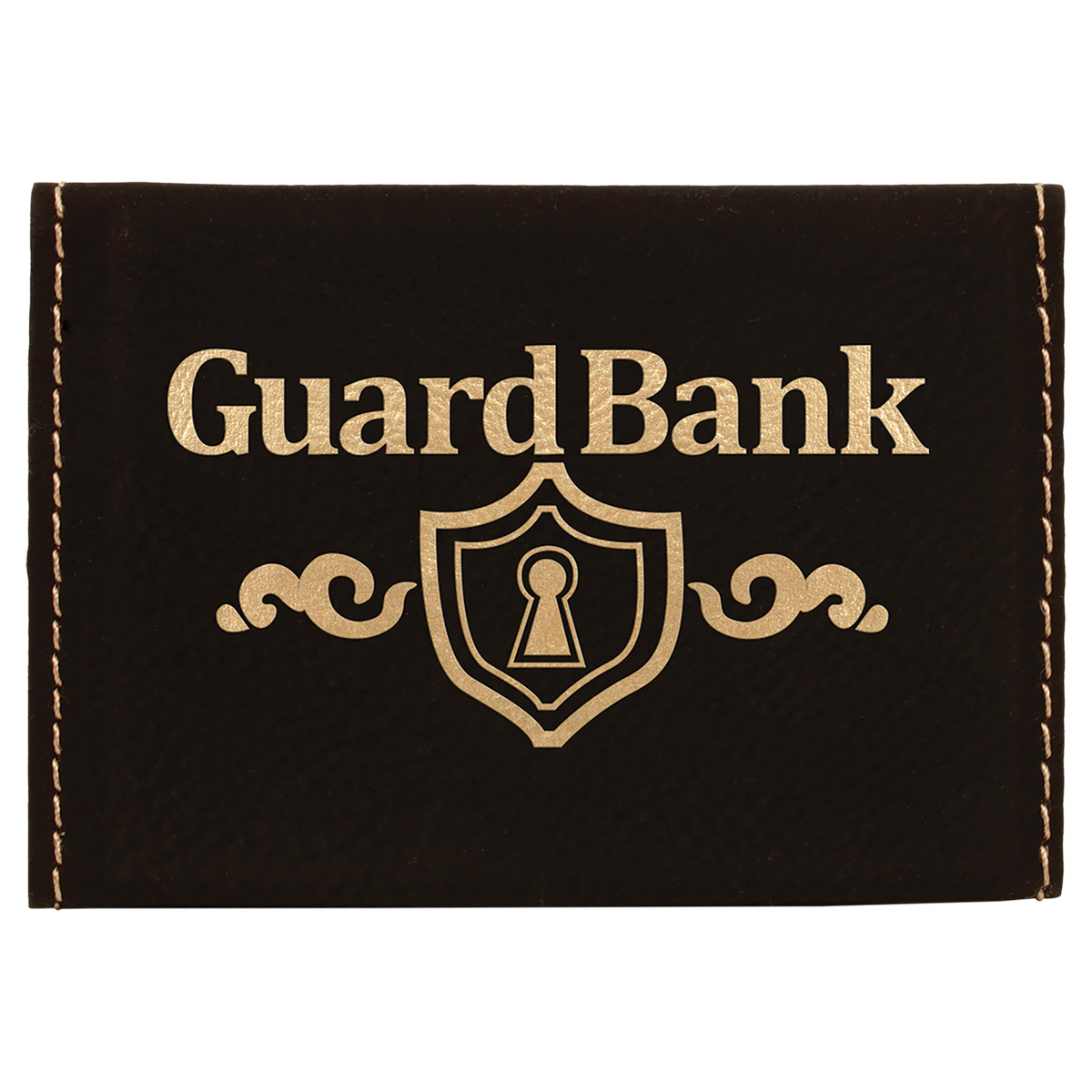 Black/Gold Leatherette Business Card Holder