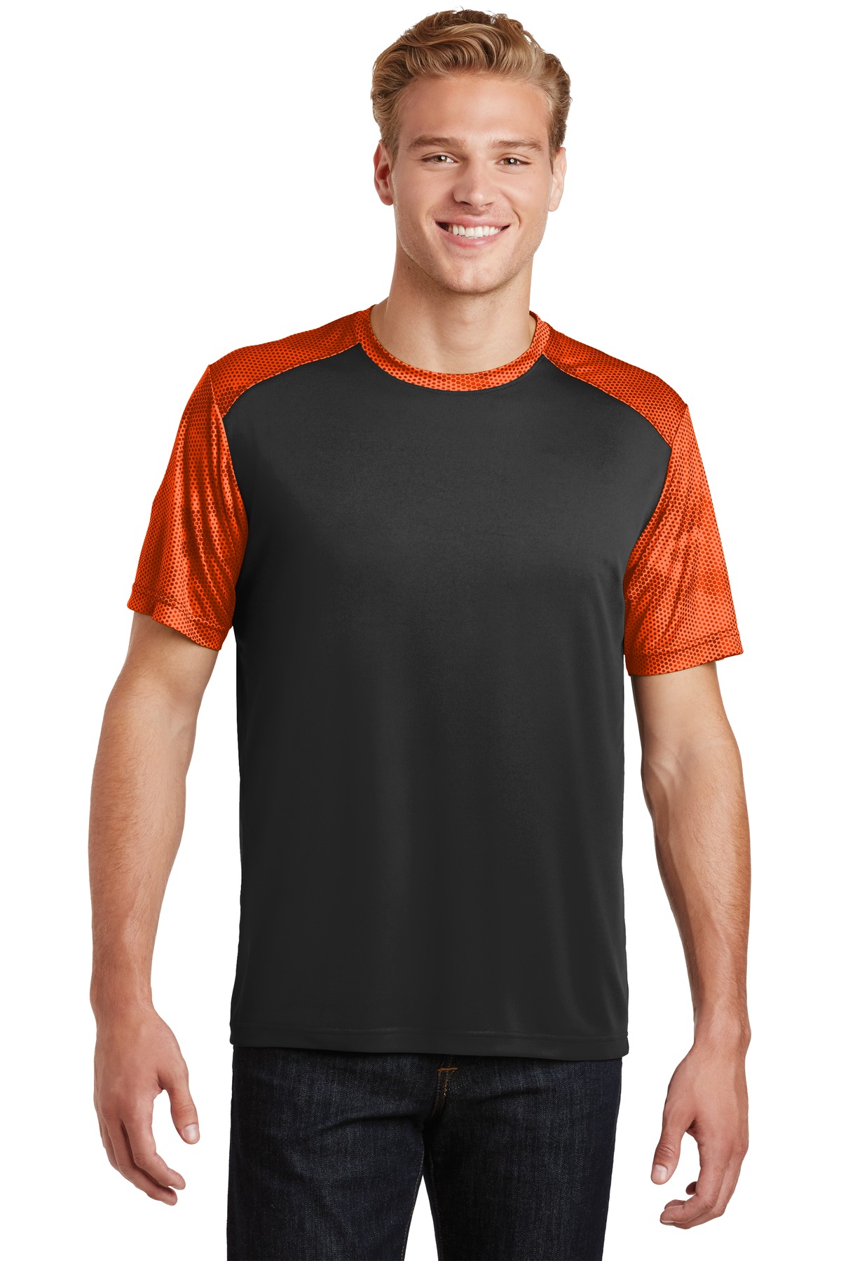 Sport-Tek CamoHex Colorblock Tee. ST371 36
