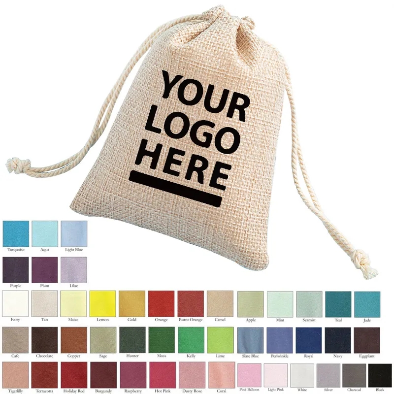 Custom Linen Drawstring Bag 2