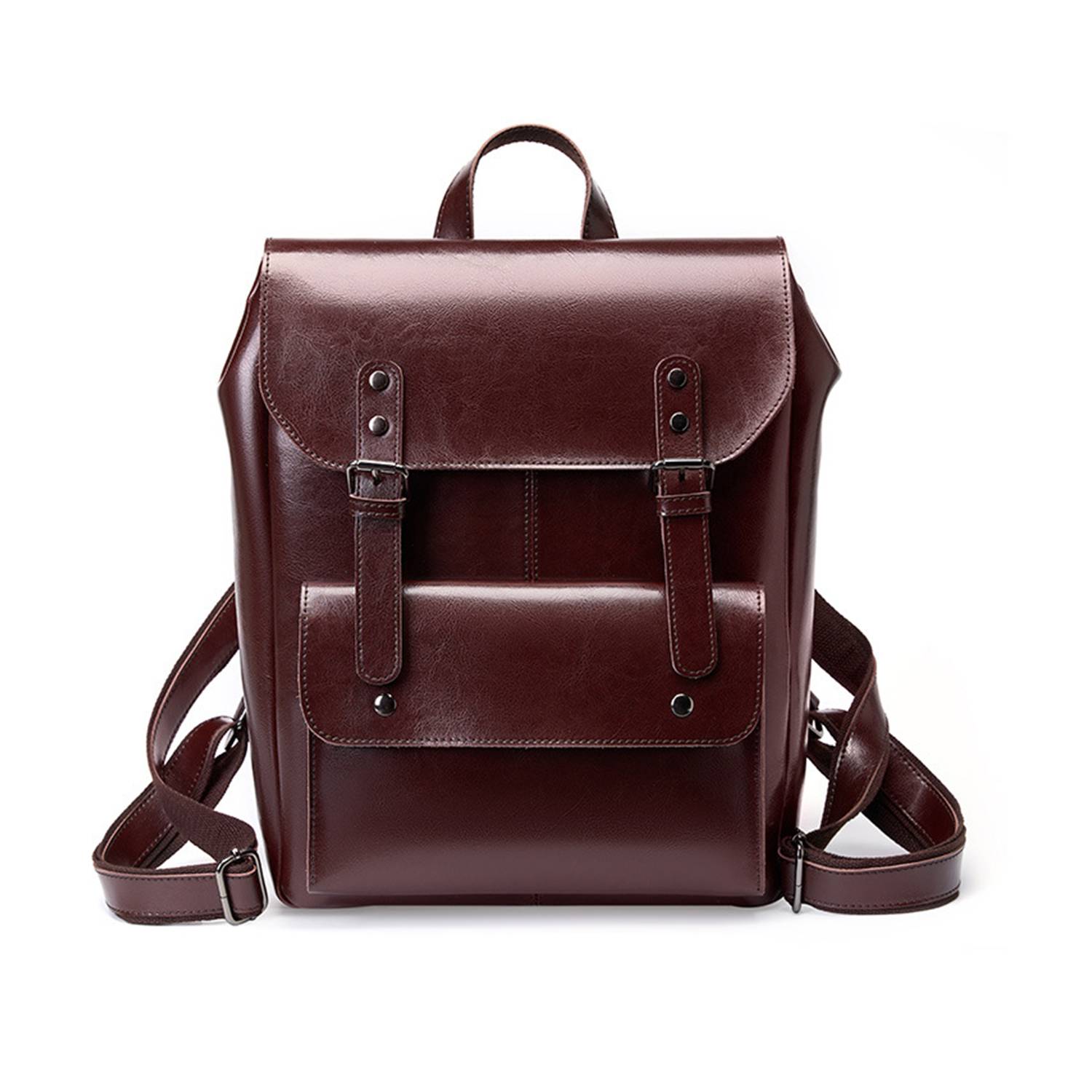 Women Travel Genuine Leather Backpack 1