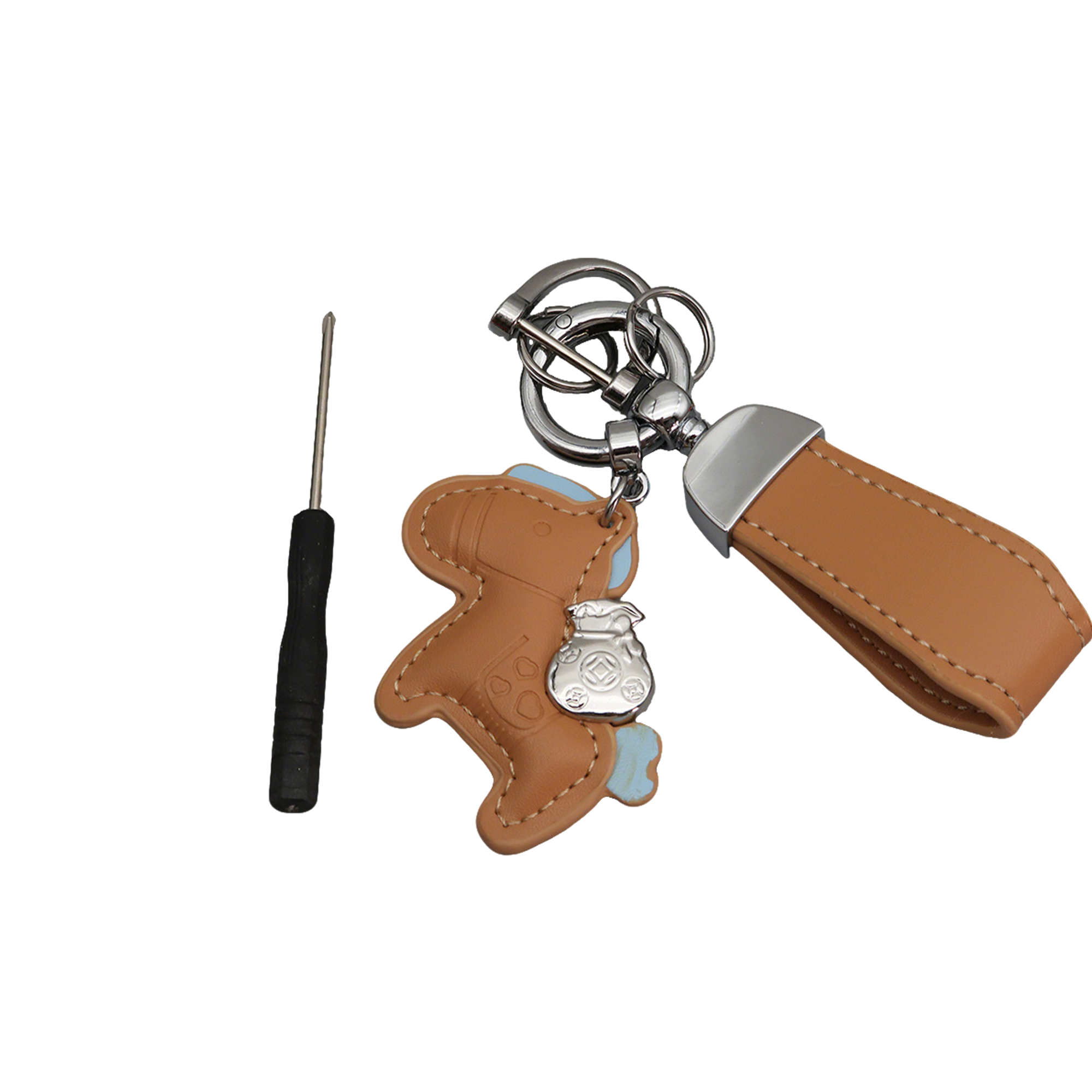 Polyurethane Pony Figure Key Ring With Strap 6.7" Length 35