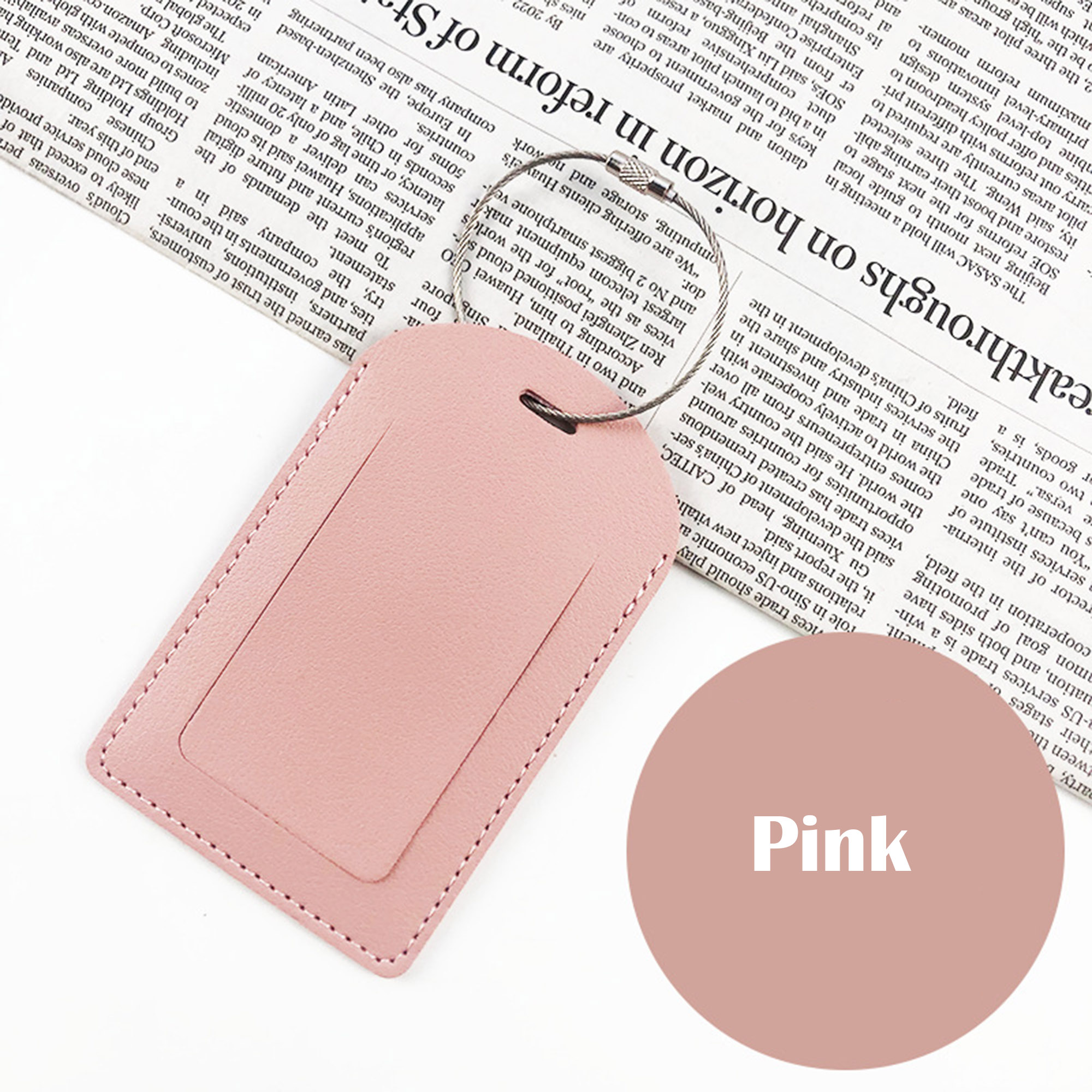 PU Leather Luggage Tags with Metal Loop 10