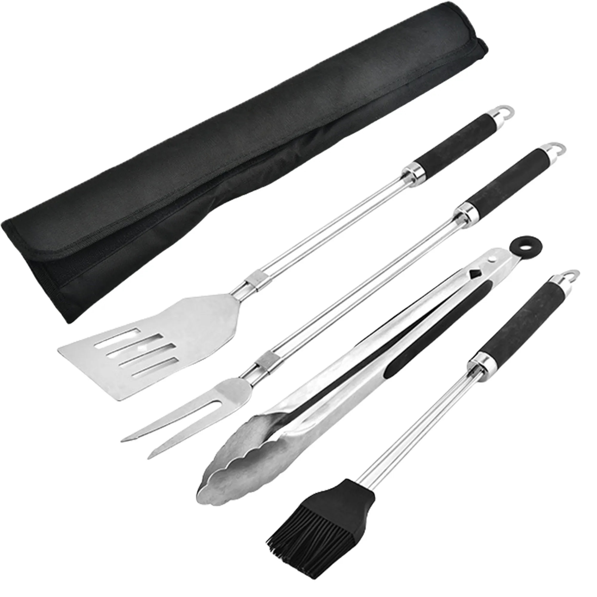 4-Piece BBQ Tool Set with Wrap Bag 6