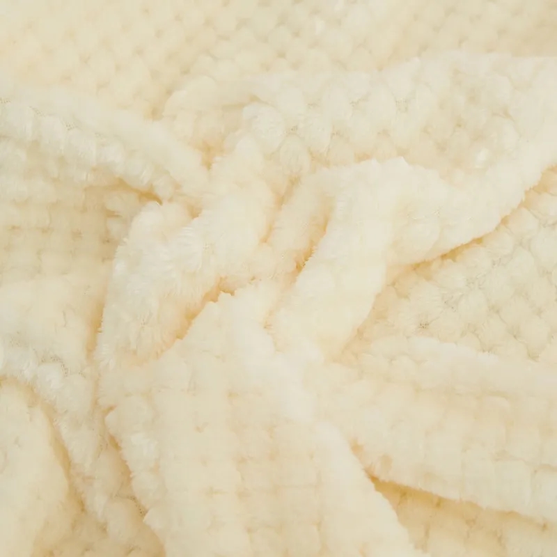 Large Waffle Weave Flannel Fleece Throw Blanket 3
