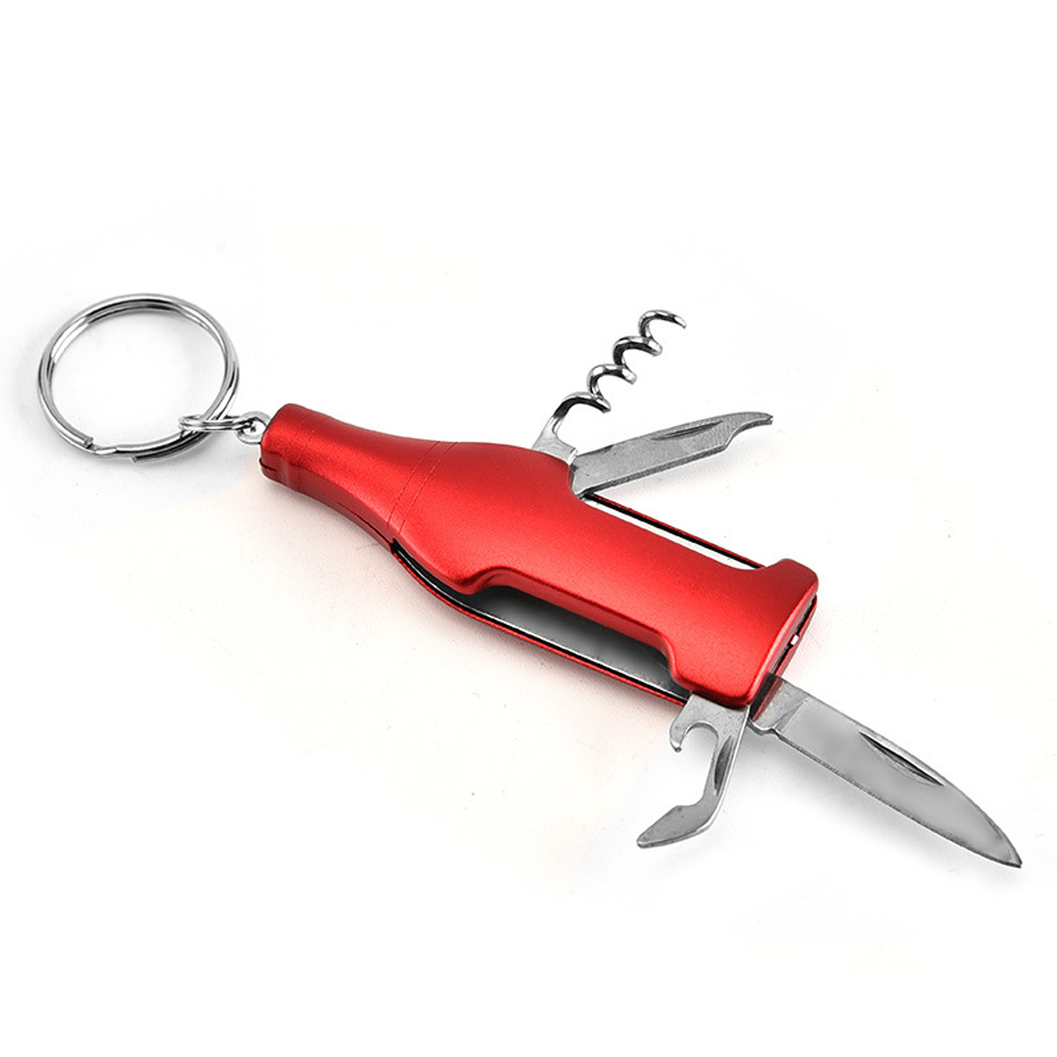 4 in 1 Stainless Steel Bottle Shape Multi Function Key Chain 3