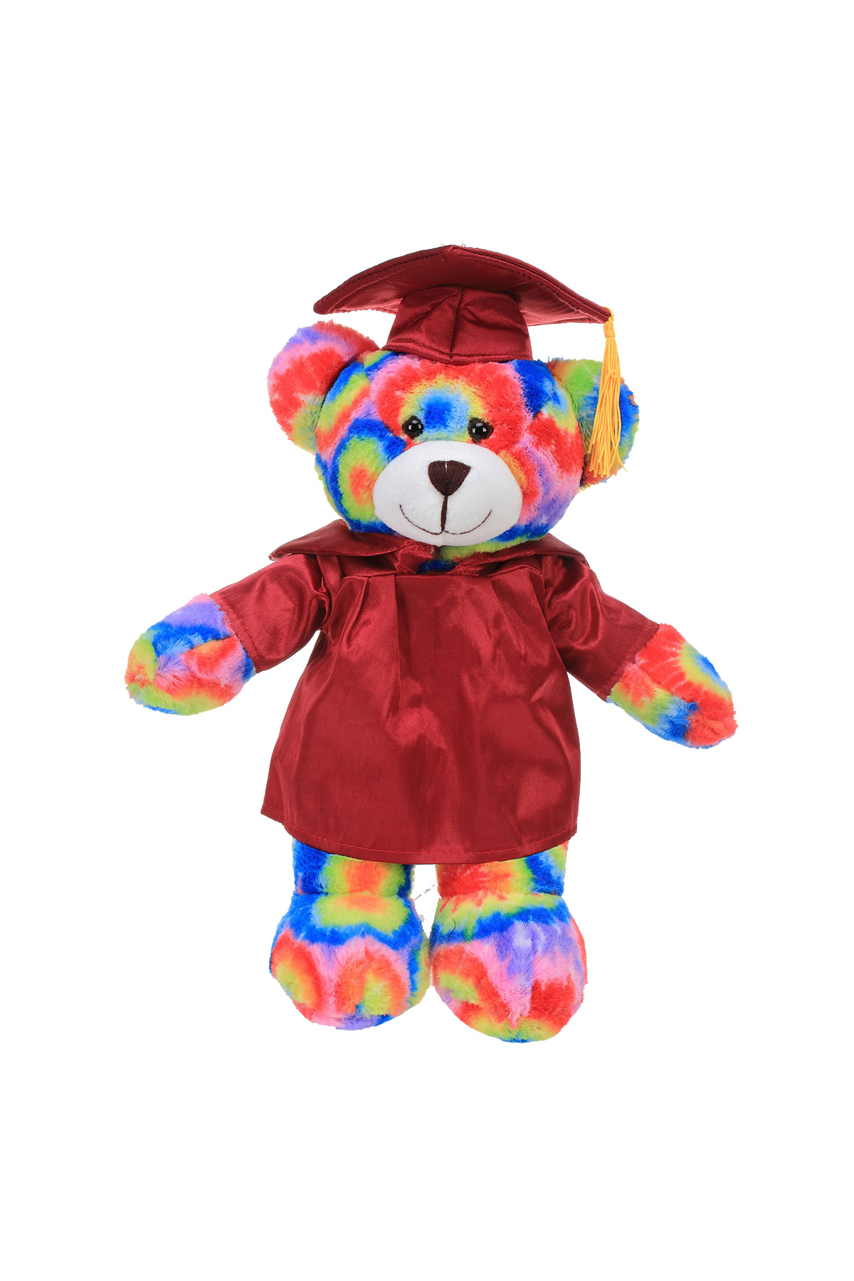 Soft Plush Tie Dye Teddy Bear in Graduation Cap & Gown 4