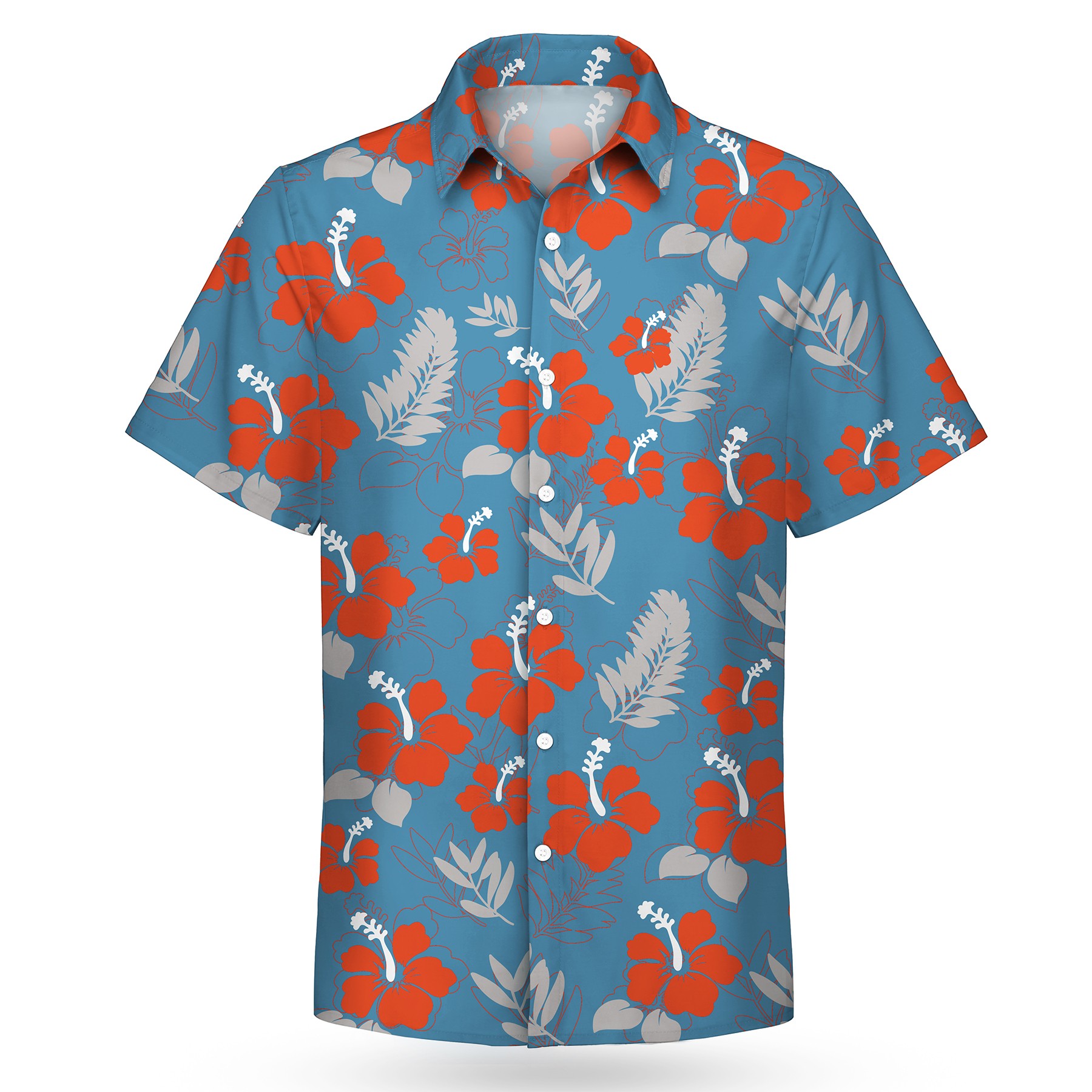 135gsm Custom Dye Sublimation Hawaiian Shirt-UPF 50+ 6