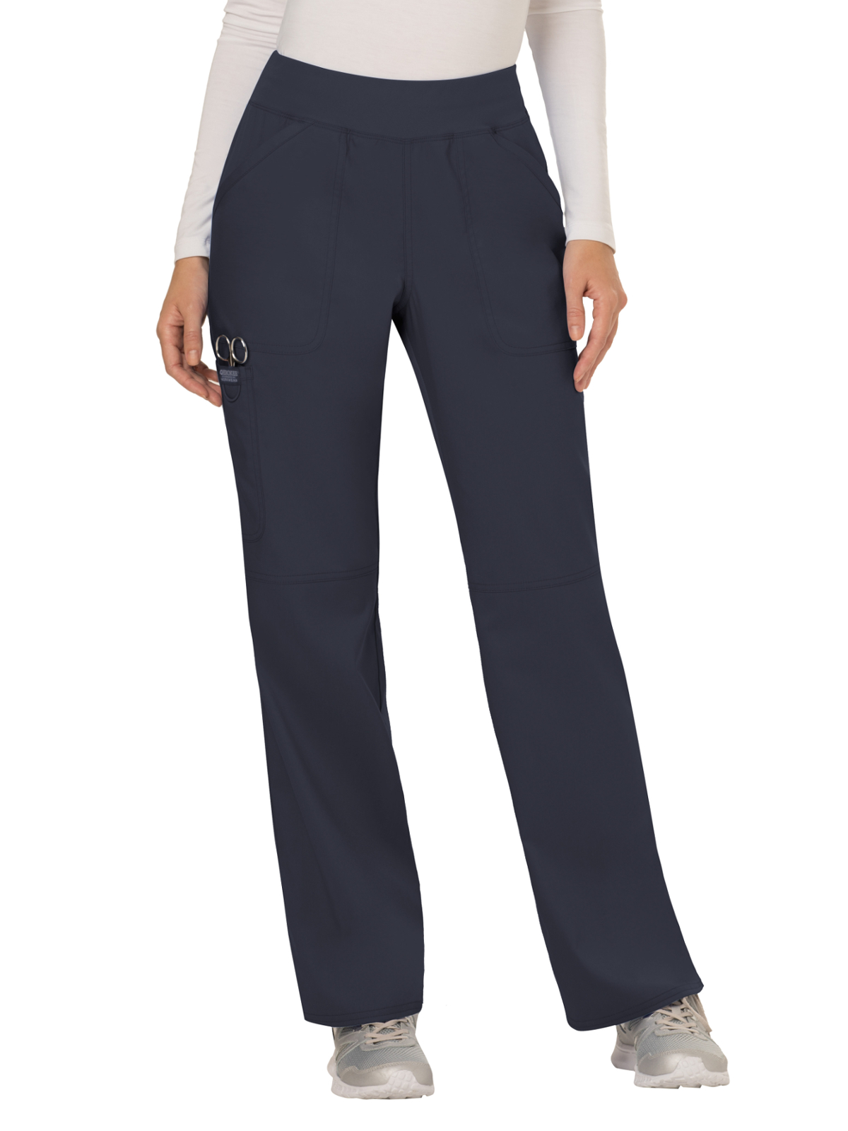 Cherokee - Workwear Revolution - Women's 4-Pocket Mid Rise Straight Leg Pull-on Pant 12