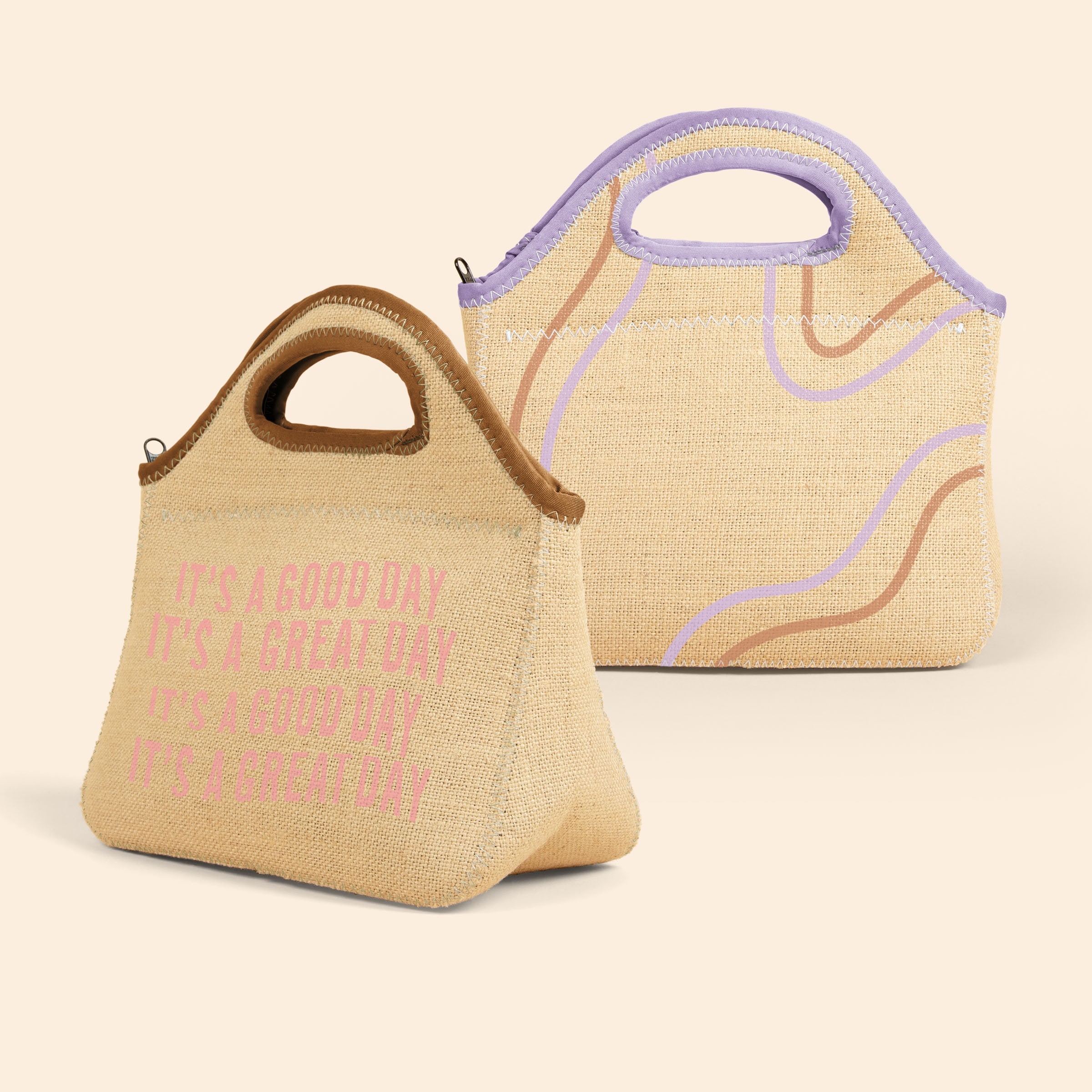 KLUTCH - BURLAP NEOPRENE LUNCH BAG