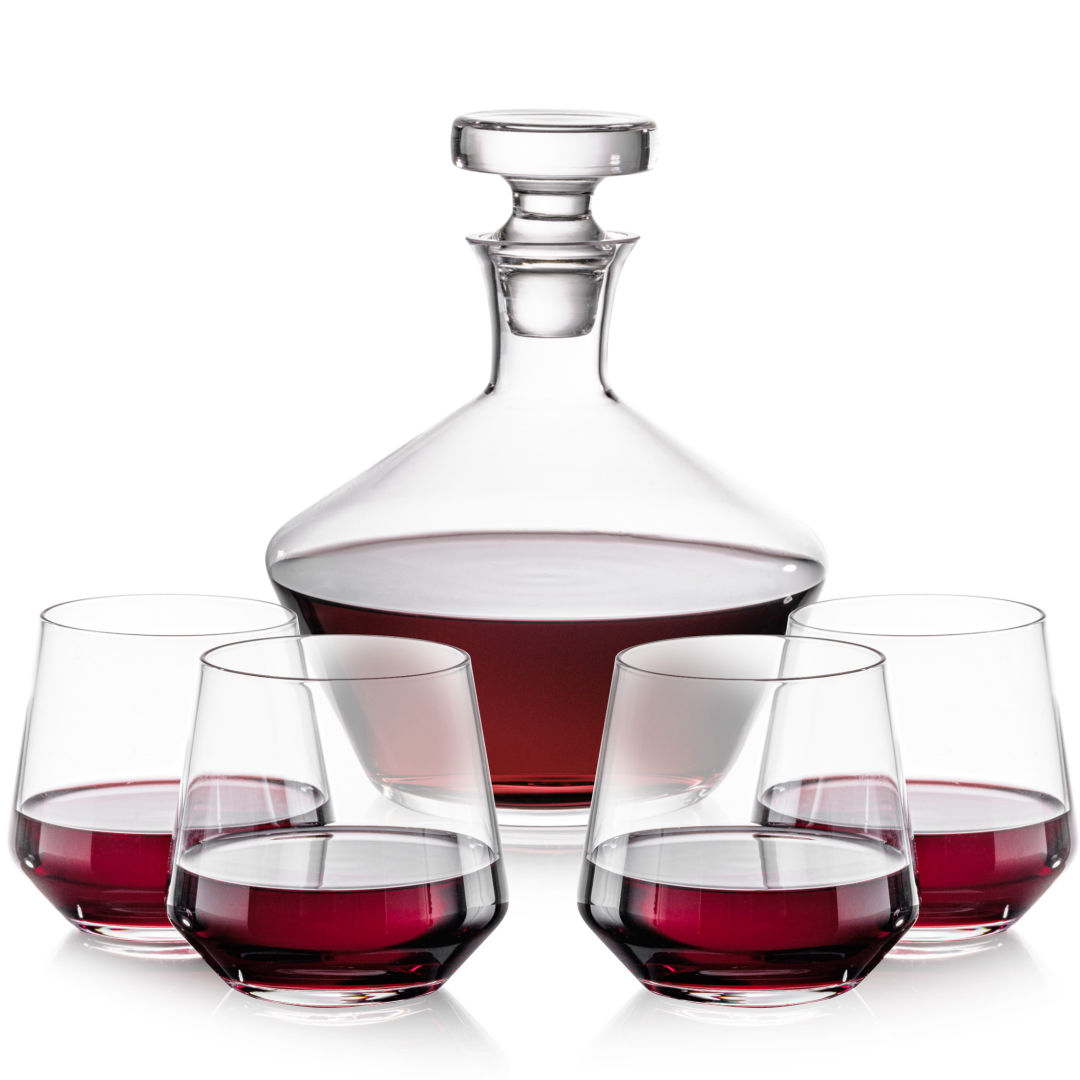Tucson Decanter & Stemless Wine Set 2