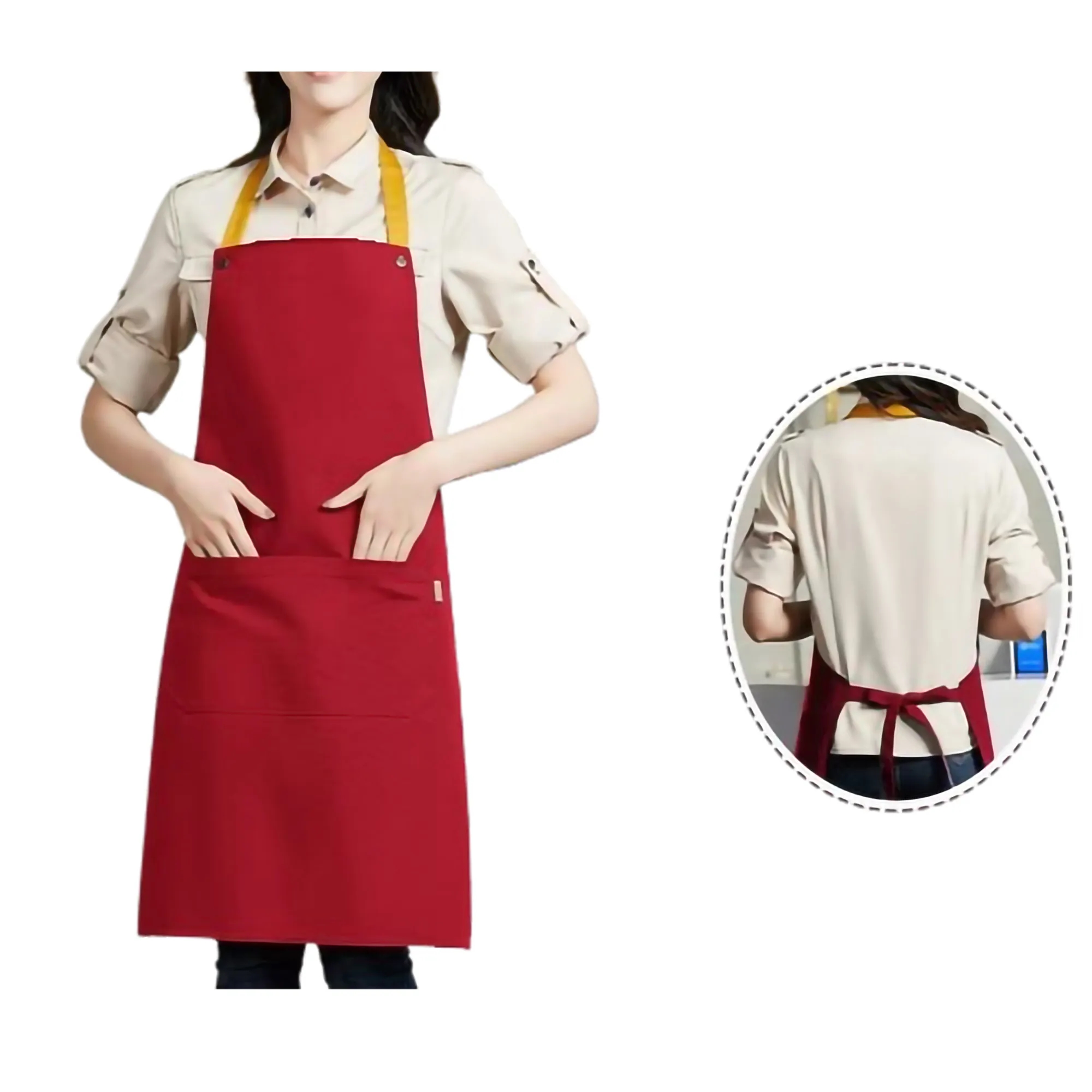 14 oz. Custom Canvas Kitchen Apron W/ 2 Front Pockets MOQ50 9