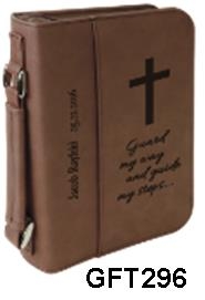 Custom Laser Engraved Dark Brown Leatherette Book Cover 1