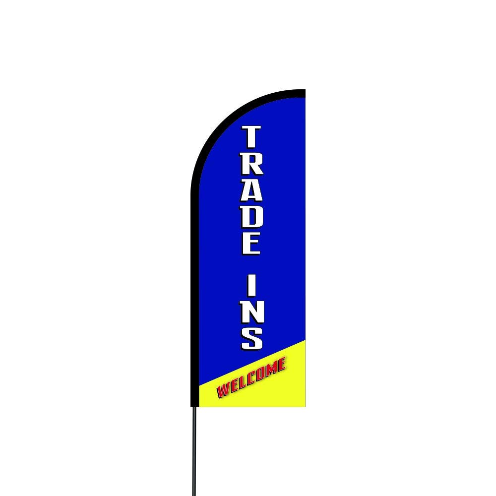 Trade Ins Welcome Flag Kit 17' Feet Feather Flag Sign Outdoor Banner 1