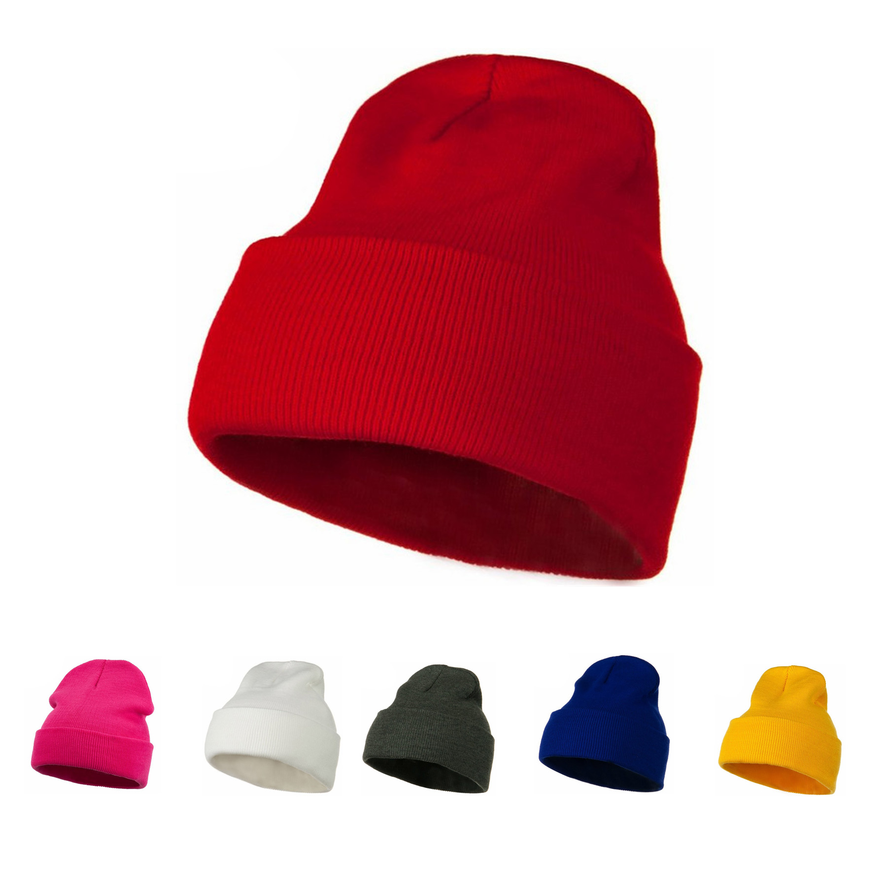 Acrylic Embroidered Knit Cap 2