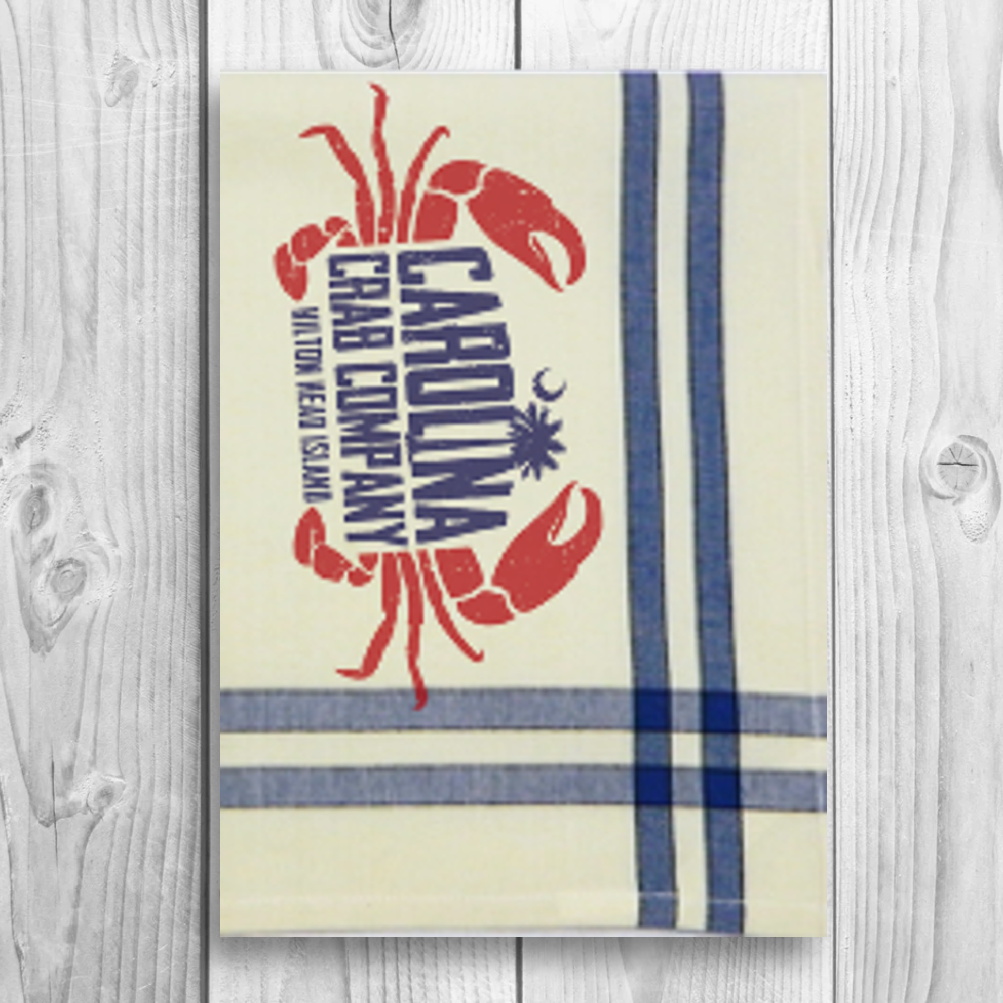 Blue/Black Double Stripe Kitchen Towel - 20"x28" 2