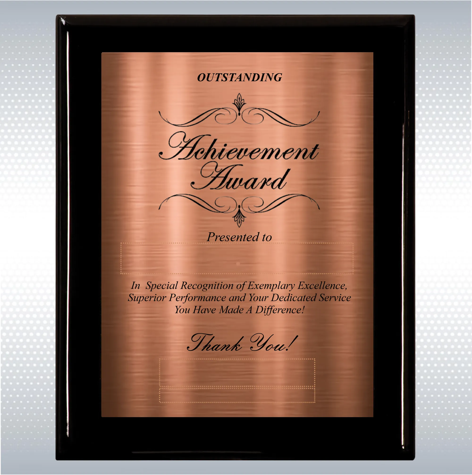 Black Piano Finish Wood Excellence, Achievement Plaque 3