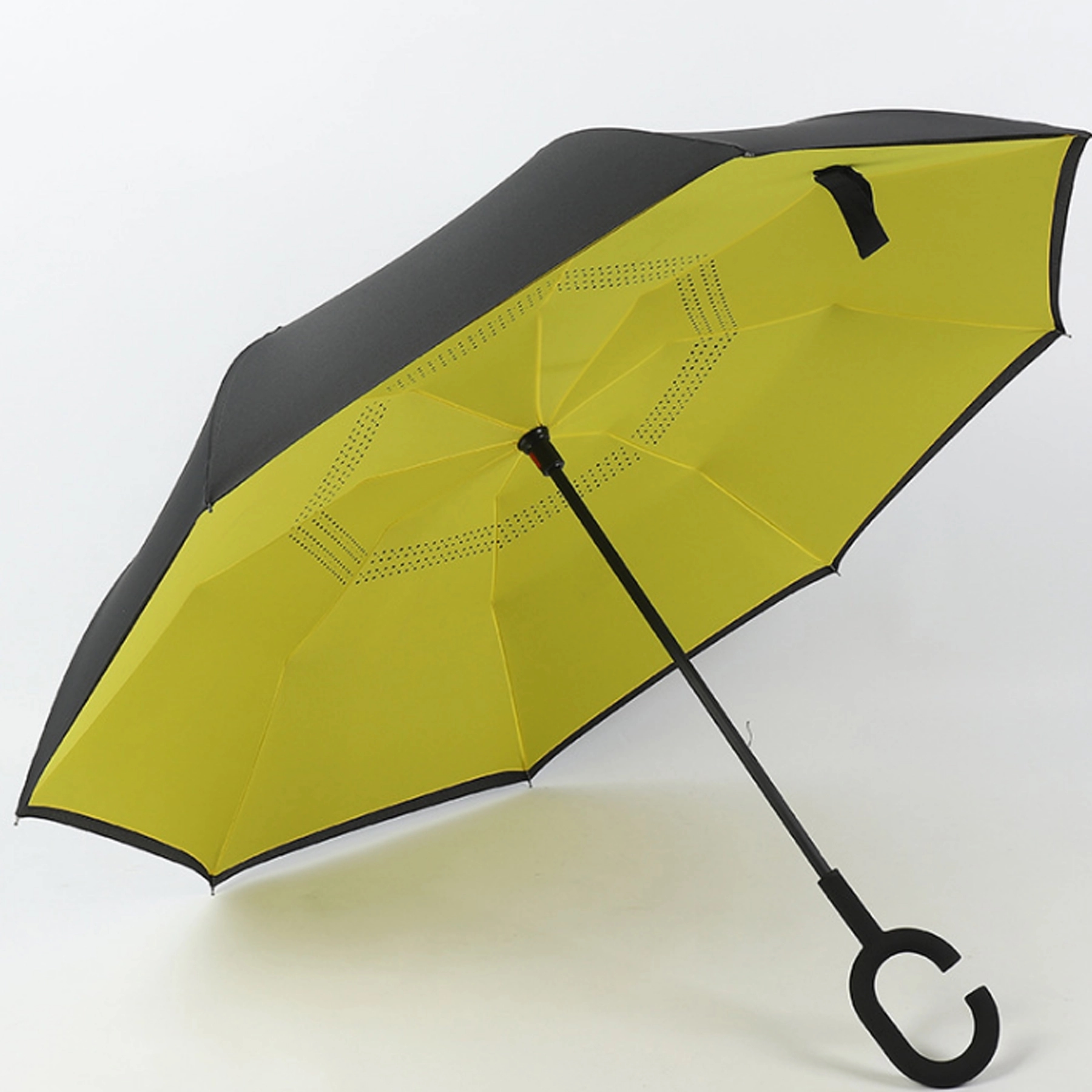 Reversed 190T Pongee C Shape Holder Double Layer Windproof 4 5