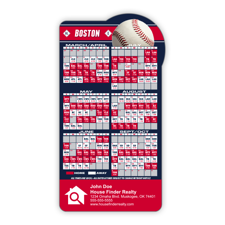 Magnet Sport Schedules - Baseball Shape (3.875x7.25) - 20 mil. 3