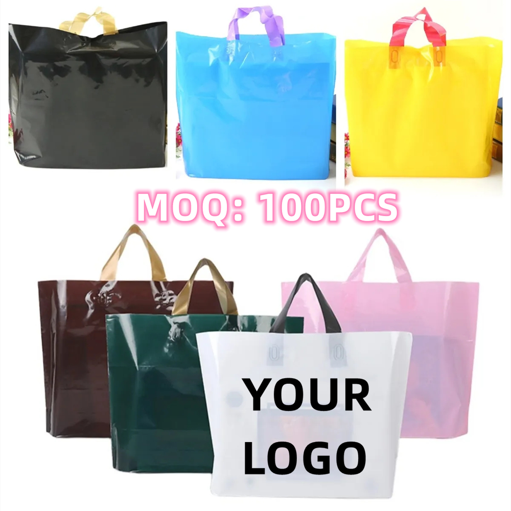 Recyclable Loop Handle Plastic Bag(10"x14"x4") 3